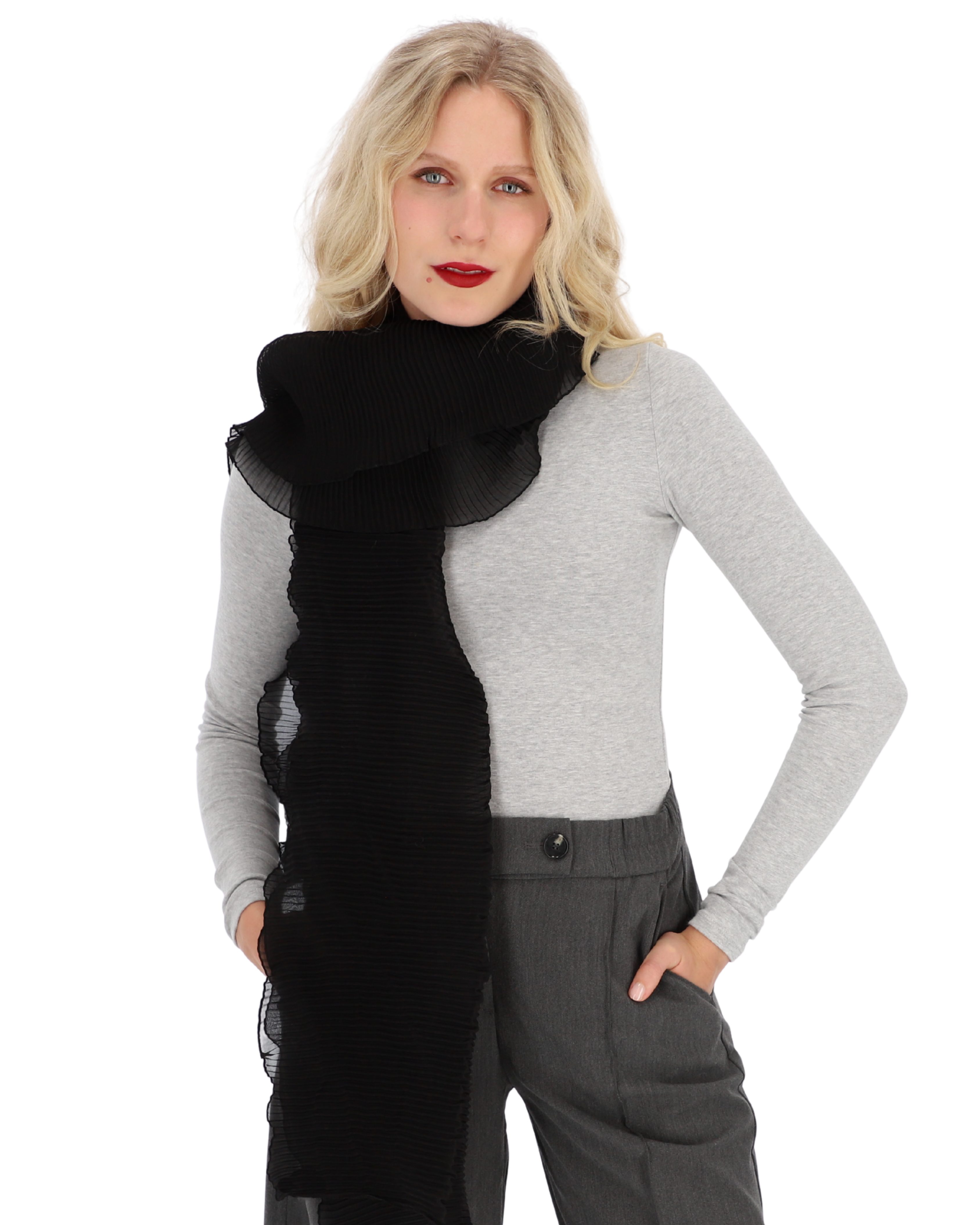 halsüberkopf Accessoires Modeschal Plissee, Uni