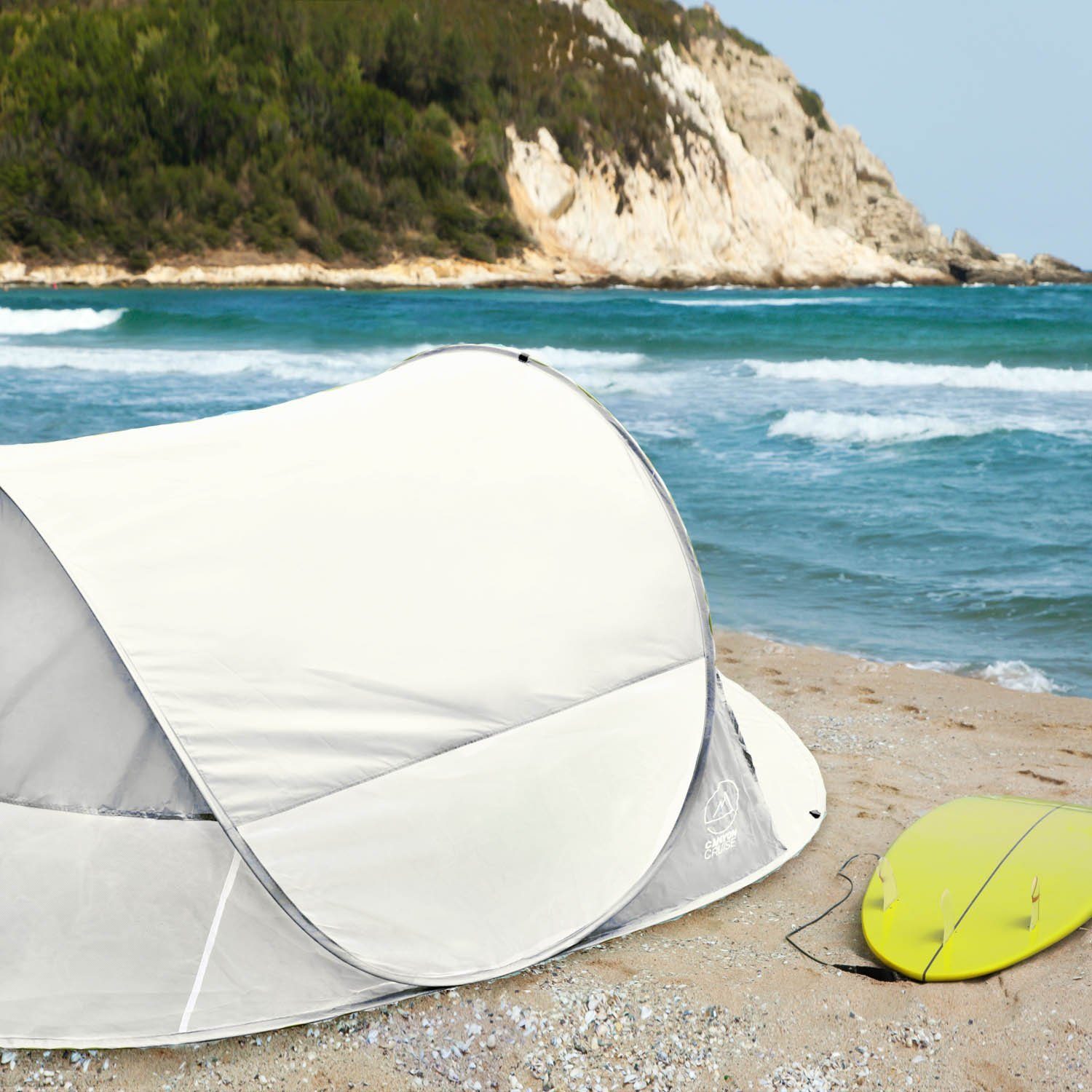 Canyon Cruise Strandmuschel Canyon Cruise Pop-Up Strandmuschel für 3 Personen mit UV-Schutz 50+, Personen: 3 (Automatik Wurfzelt), Sonnen- & Windschutz