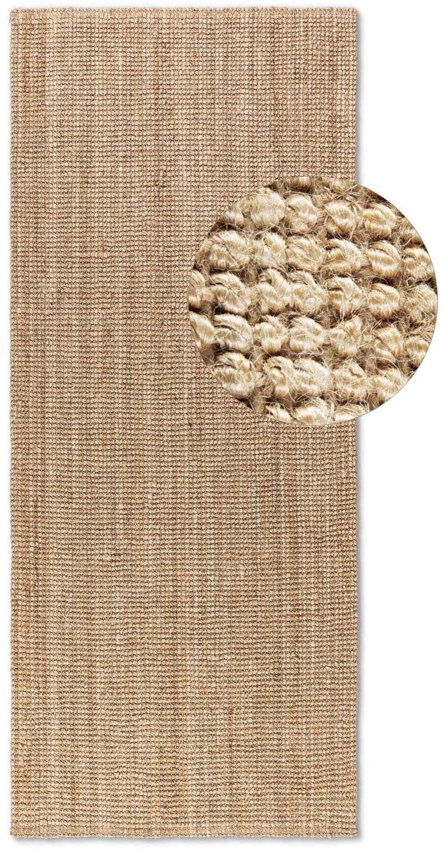 Läufer Jaipur, HANSE Home, rechteckig, Höhe: 10 mm, Jute, Natur, Wohnzimmer, Esszimmer, Schlafzimmer, Flur, Modern, Boho