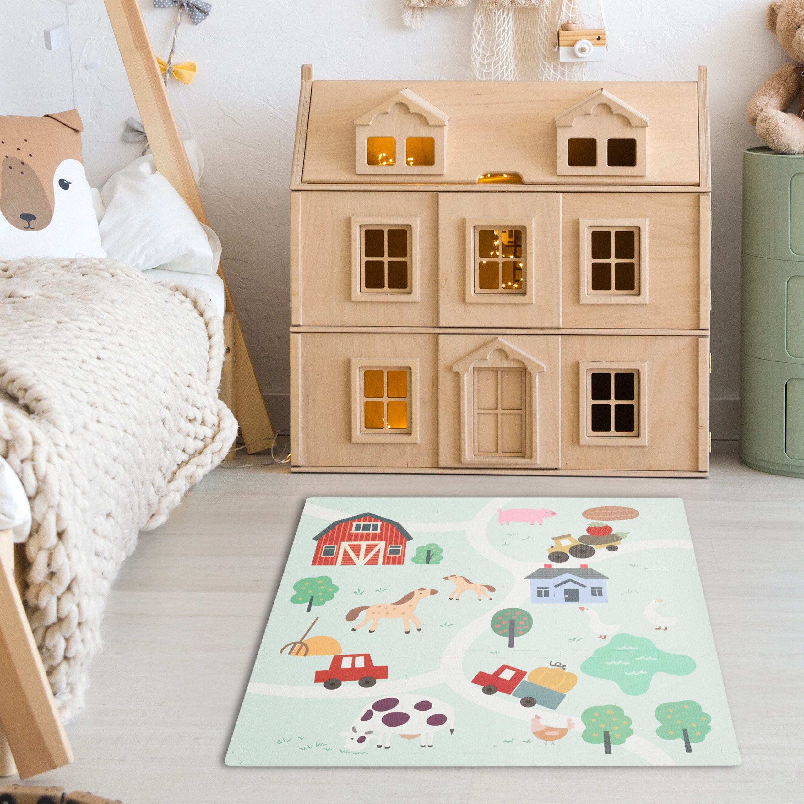 relaxdays Spielmatte Puzzlematte Farm günstig online kaufen