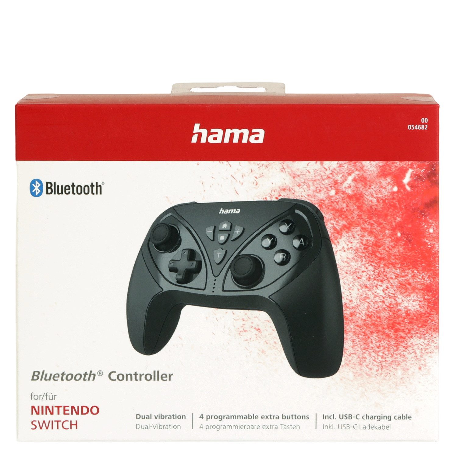 Hama Bluetooth Pro Wireless Controller Pad Kabellos Switch-Controller (Packung, passend für Nintendo Switch OLED Lite Konsole Li-Ion Akku Vibration)
