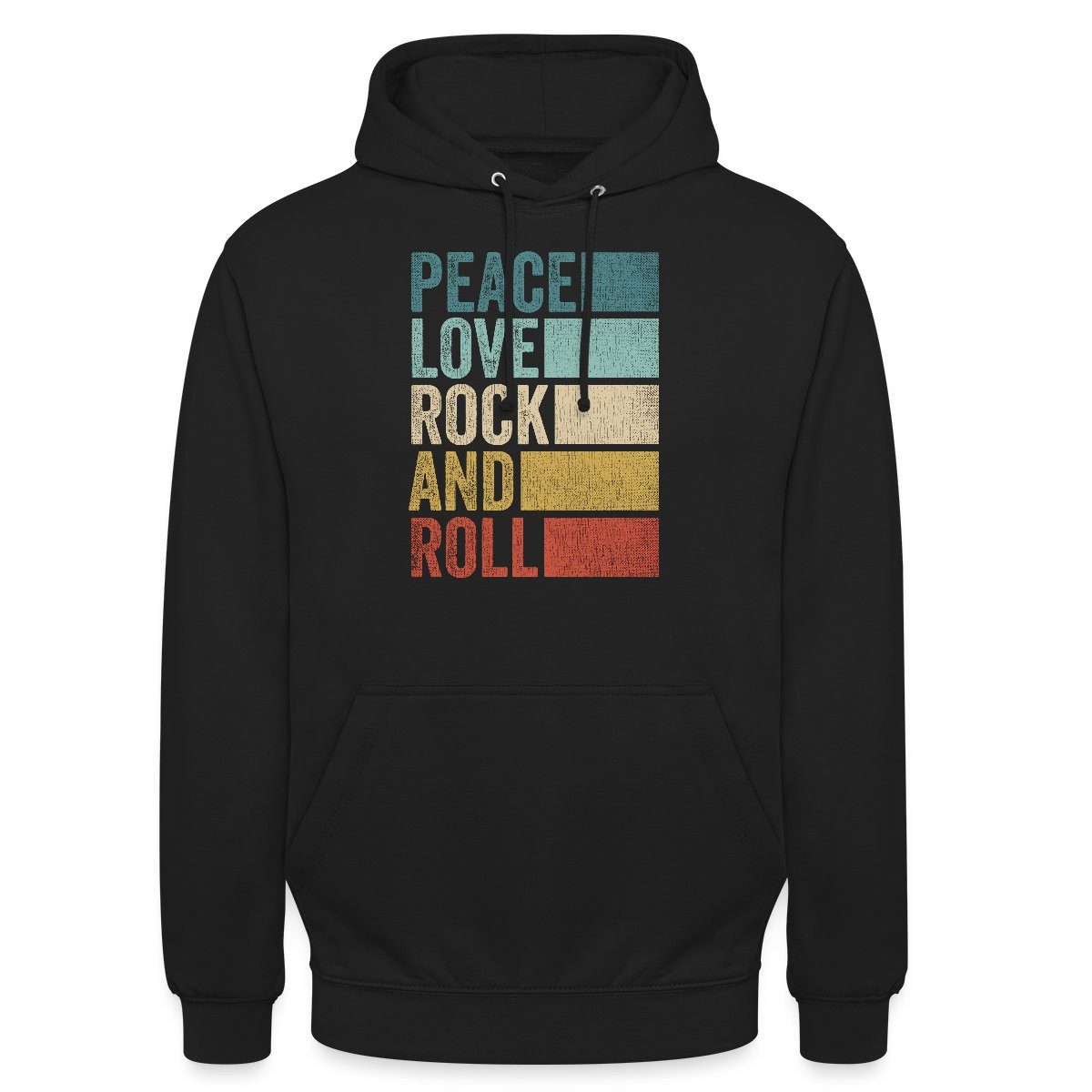 Spreadshirt Hoodie Peace Love Rock And Roll Retro Vintage Motiv Unisex Hoodie (1-tlg)