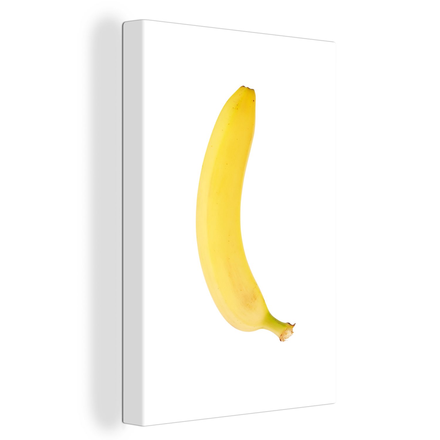 OneMillionCanvasses® Leinwandbild Banane - Obst - Weiß, (1 St), Leinwandbild fertig bespannt inkl. Zackenaufhänger, Gemälde, 20x30 cm