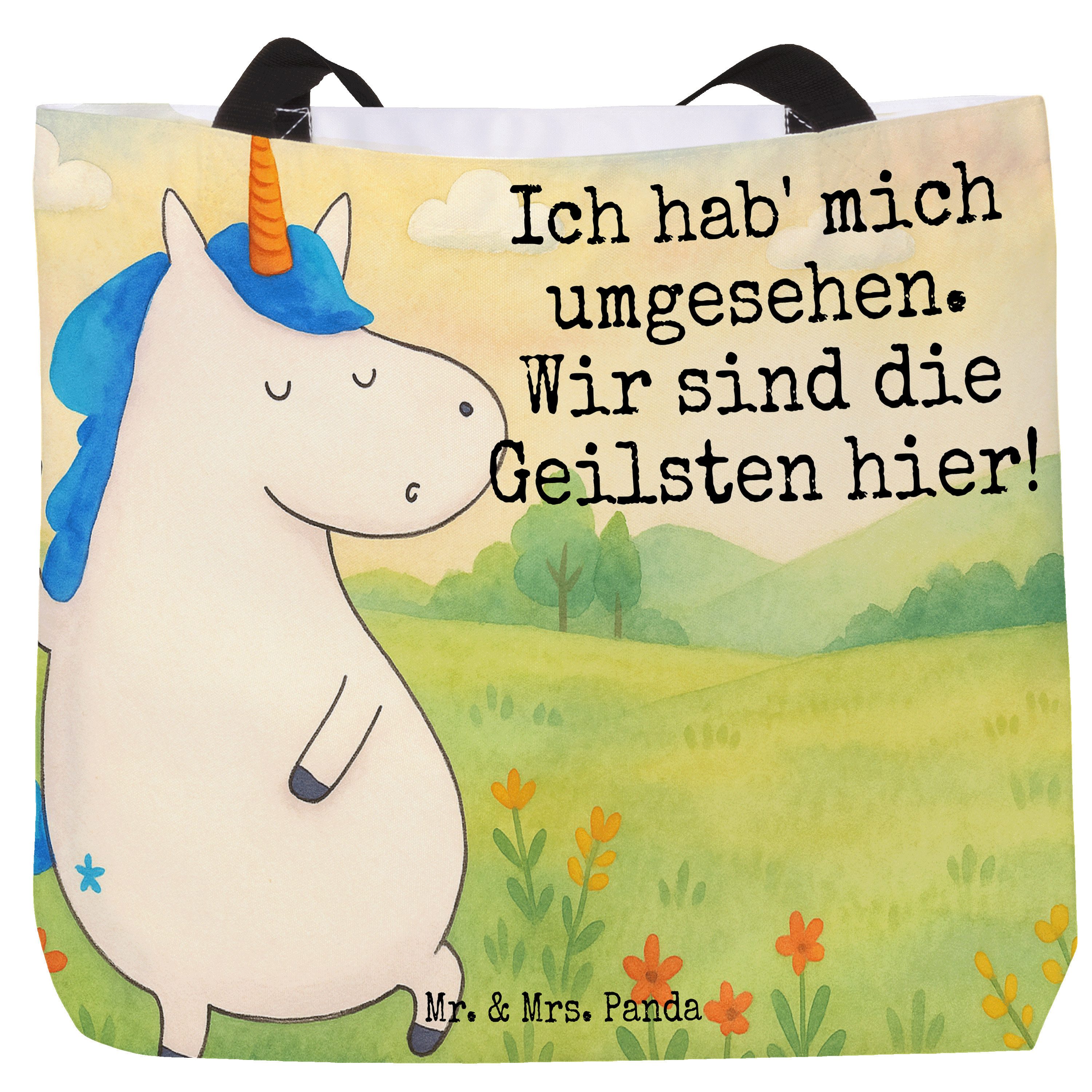 Shopper Einhorn Mann Design, Strandtasche, Weiß, Familie, Cool, Einhörner, Un