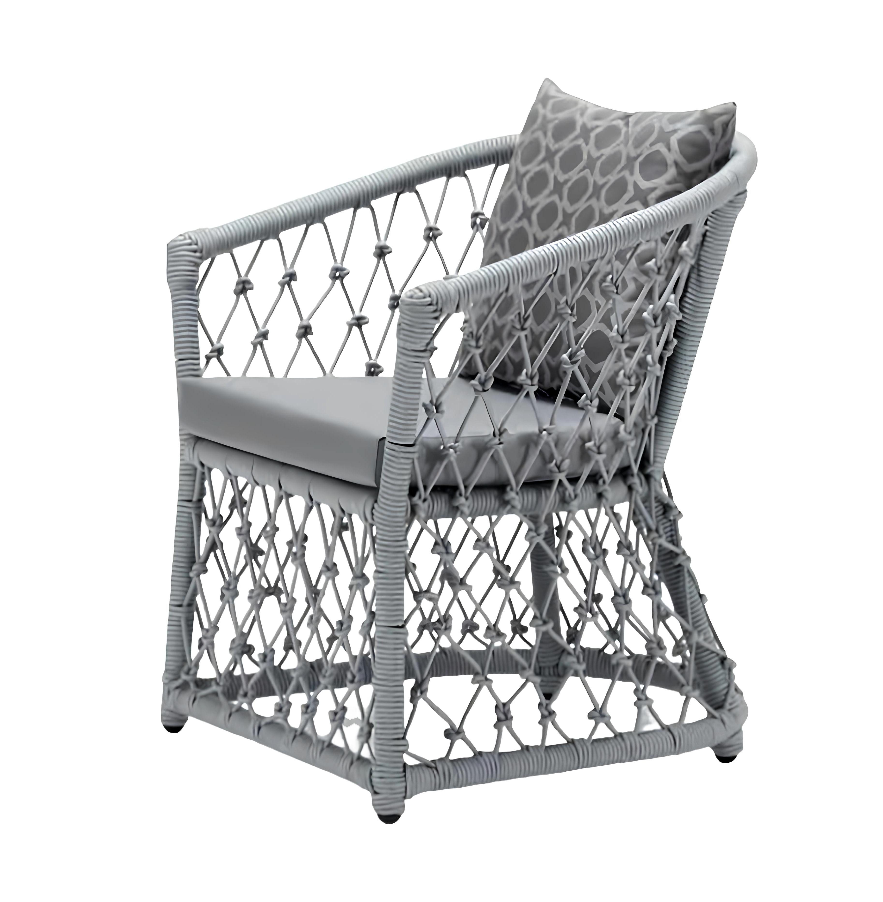 Xlmoebel Sessel Moderner grauer Rattan-Sessel mit weicher Polsterung (Sessel), Hergestellt in Europa