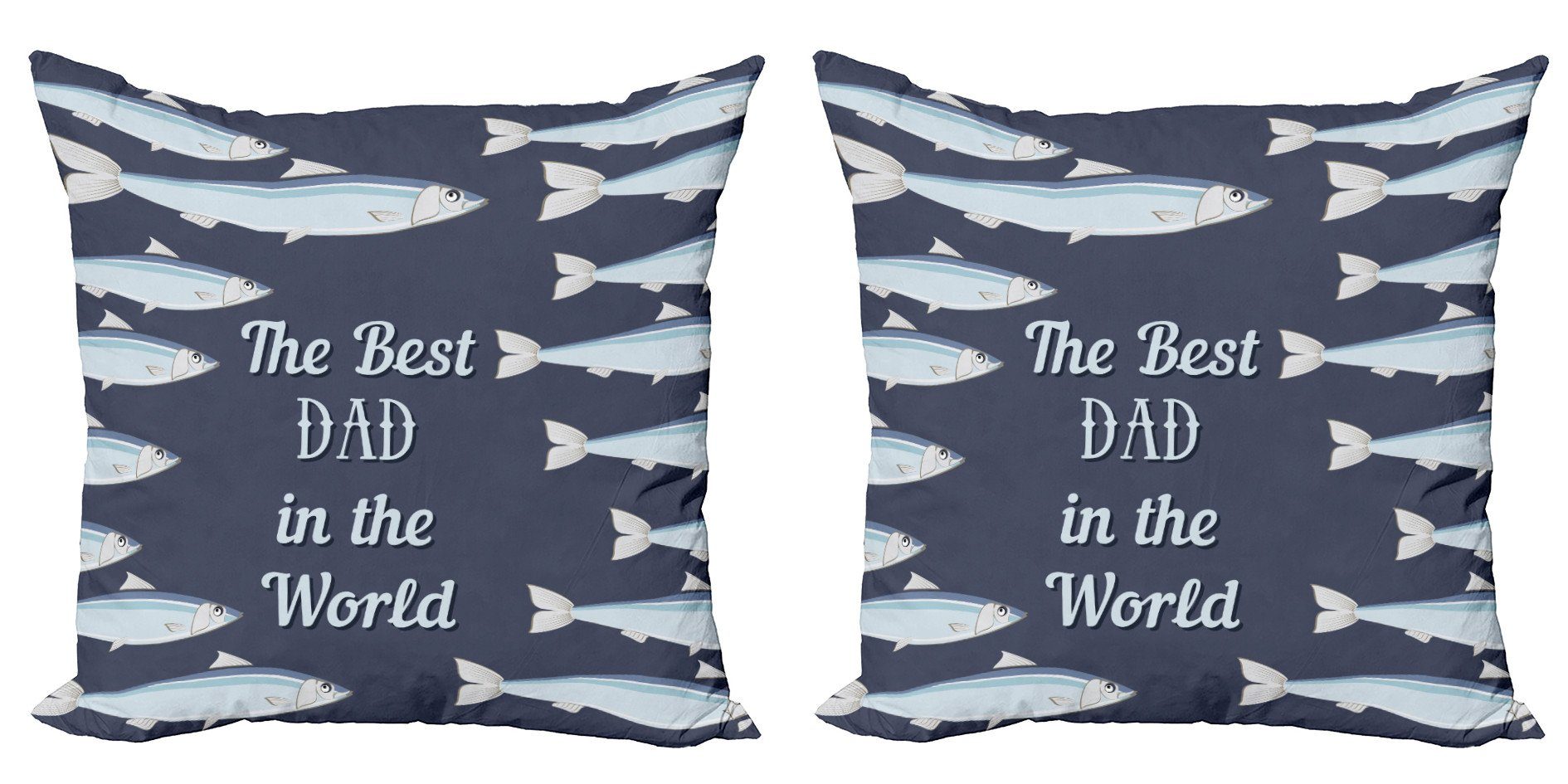 Doppelseitiger Fischmotive Abakuhaus Kissenbezüge Accent Stück), Modern (2 Vatertag Horizontal Digitaldruck,
