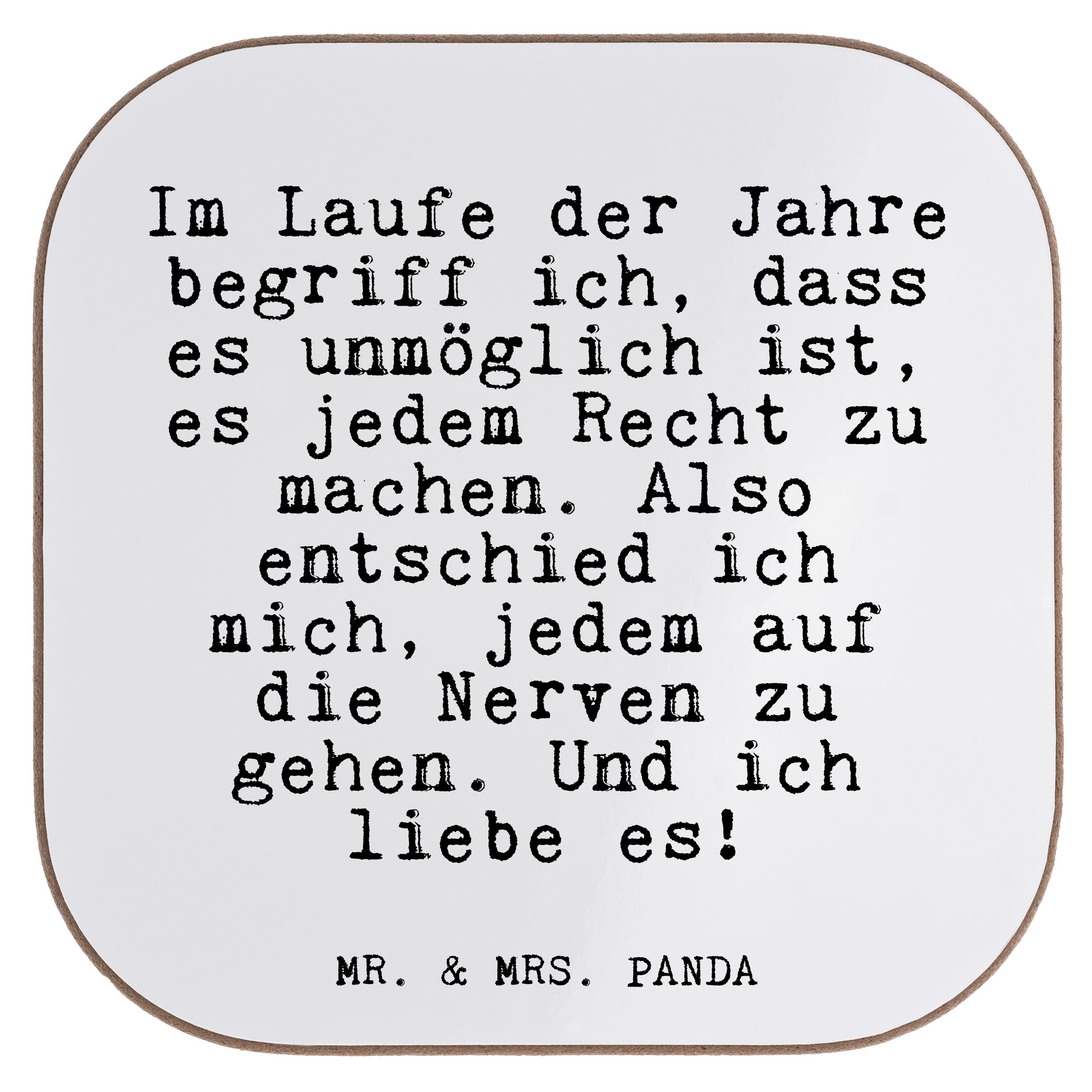 Laufe Untersetzer Getränkeuntersetzer Weiß 1-tlg. - & Geschenk, - Mrs. Gläser, Mr. Jahre... Panda Im Spruch, der