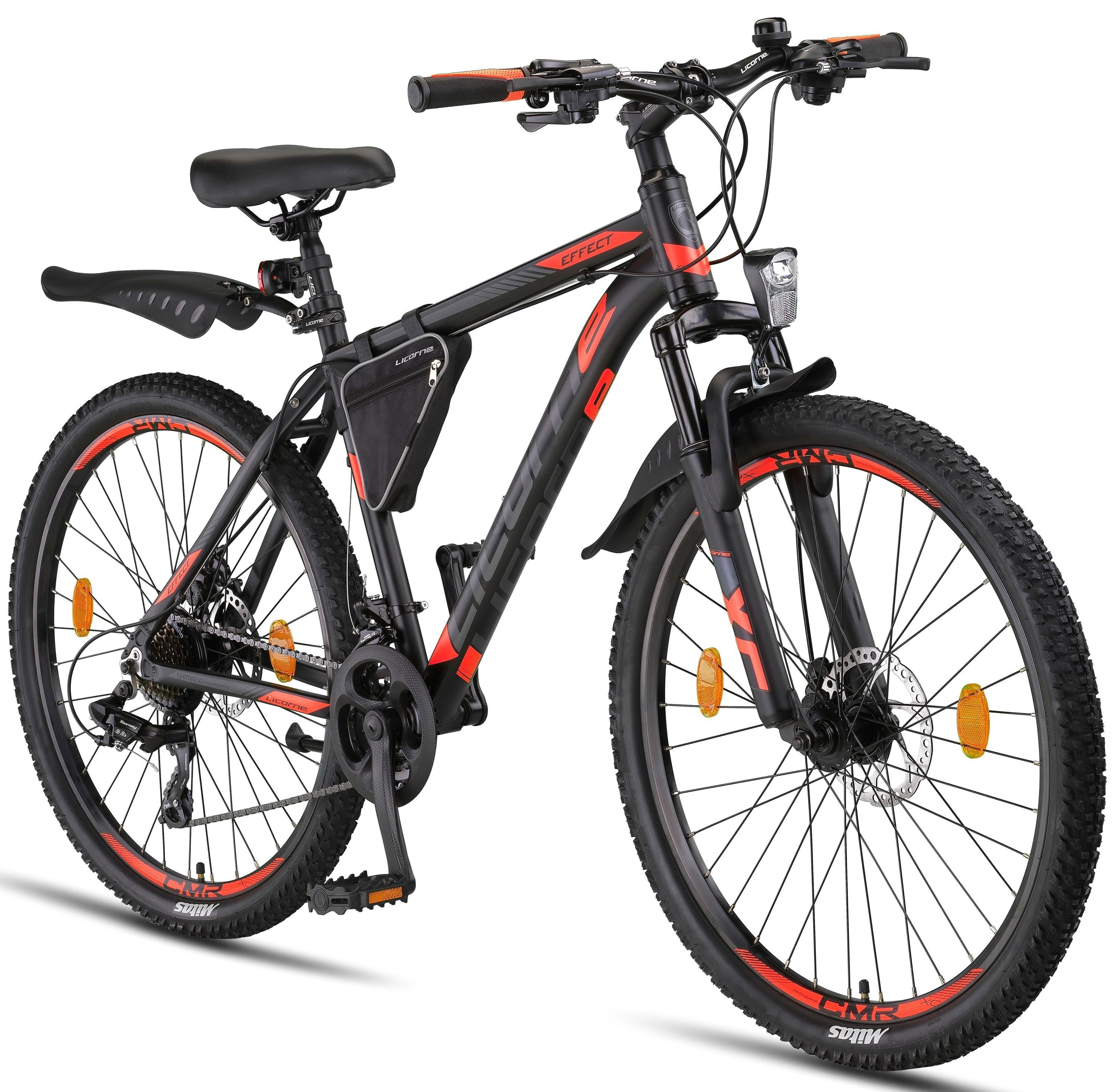 27,5 in und Effect Mountainbike 29 Bike Zoll Mountainbike Premium Schwarz/Orange Licorne Licorne (2xDisc-Bremse) 26, Bike