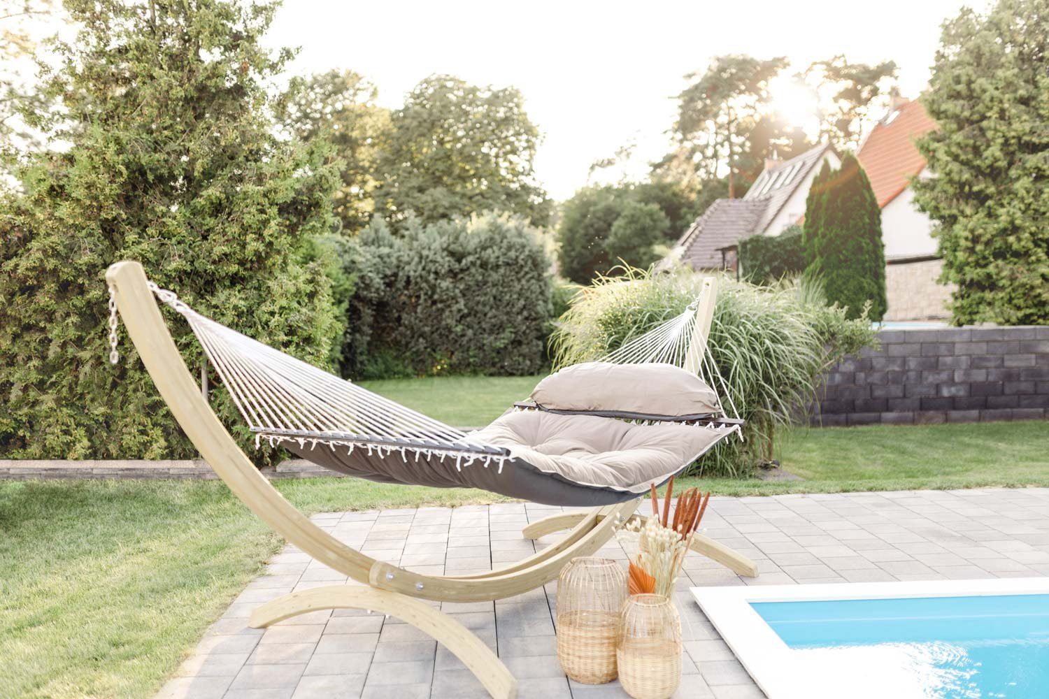 Amazonas Stabhängematte Luxushängematte Fat Hammock taupe günstig online kaufen