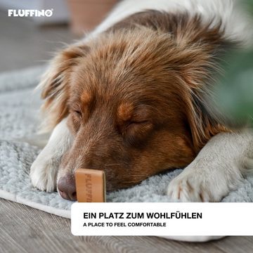 FLUFFINO® Tierdecke Hundedecke/Hundekissen - Wildlederimitat - Größe M (88 x 55 cm) - grau
