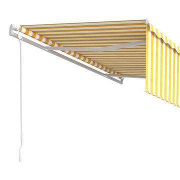 furnicato Markise Automatisch Einziehbar mit Volant 5x3 m Gelb & Weiß