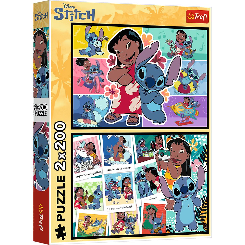Trefl Puzzle Legespiel Kinderpuzzle Motivpuzzle, 200 Puzzleteile, 2 Puzzles à 200 Teile, Motiv Lilo & Stitch
