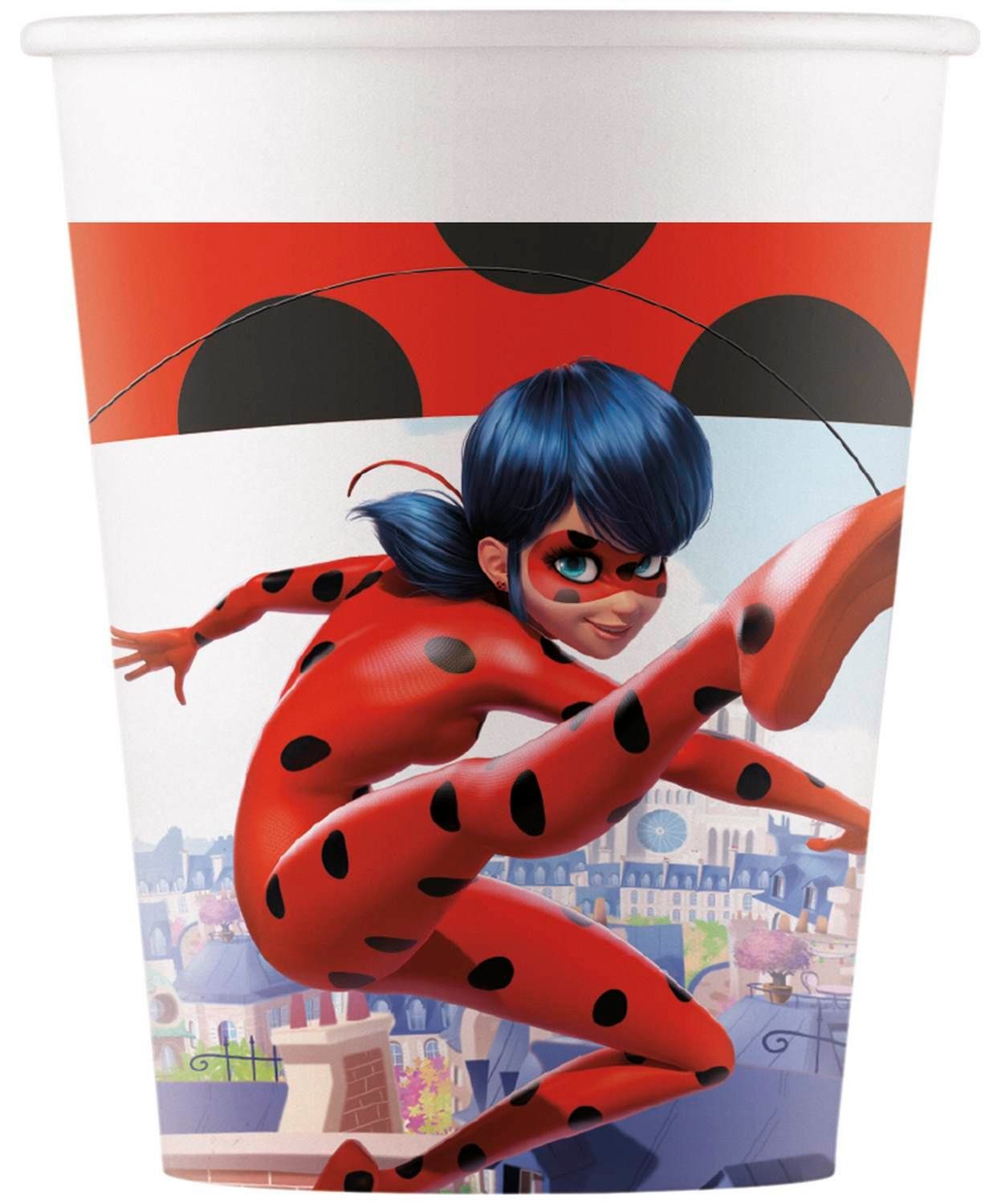 Procos Einweggeschirr-Set 140-tlg Set Kindergeburtstag Party Feier Deko Motto Miraculous Ladybug (140-tlg), 8 Personen