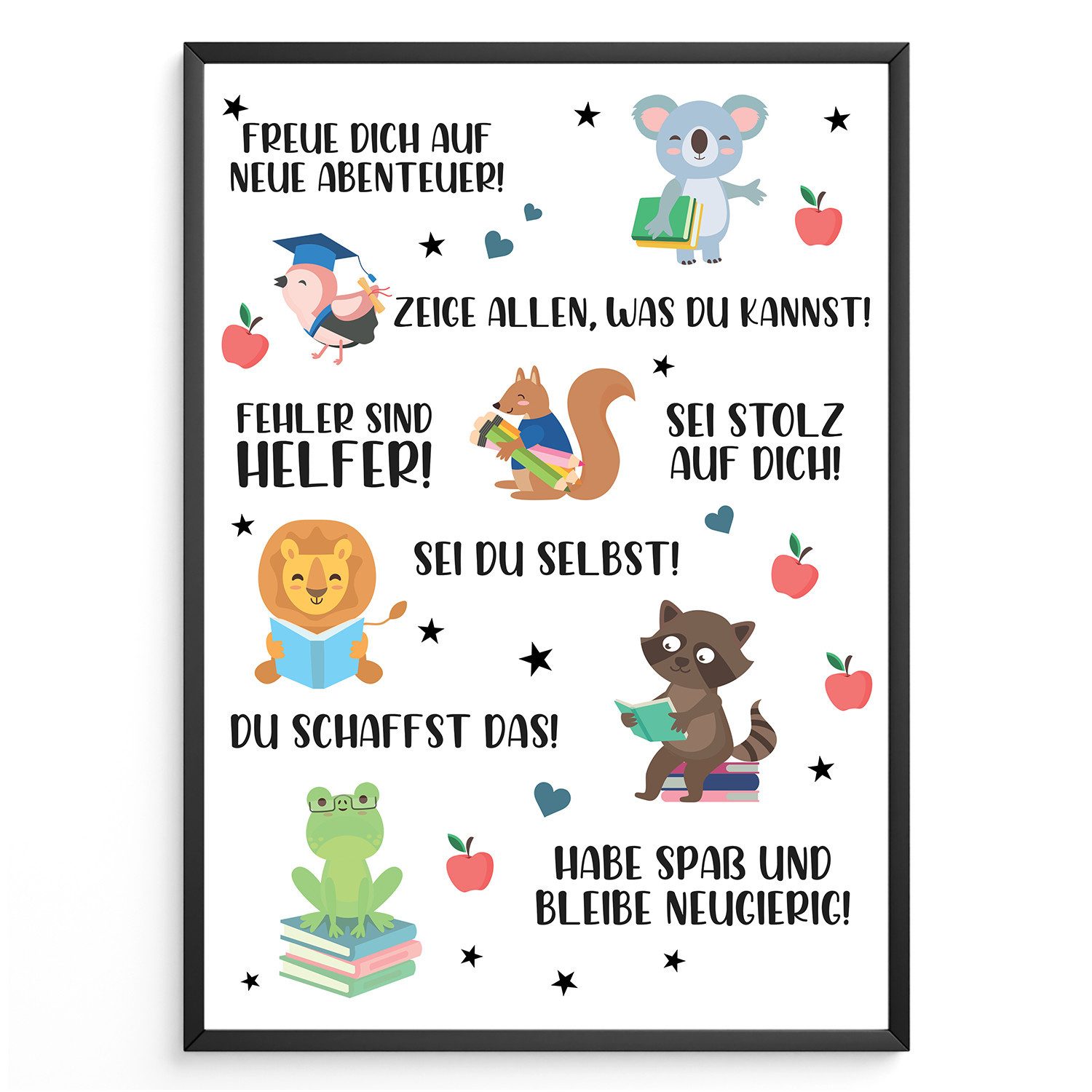 Poster Geschenk zum Schulanfang Affirmationsposter Einschulung Mutmacher