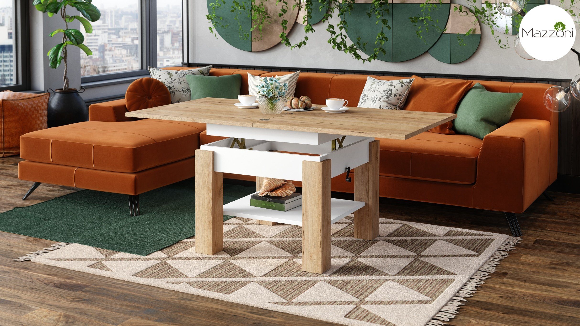 designimpex Couchtisch Design Cleo stufenlos höhenverstellbar günstig online kaufen