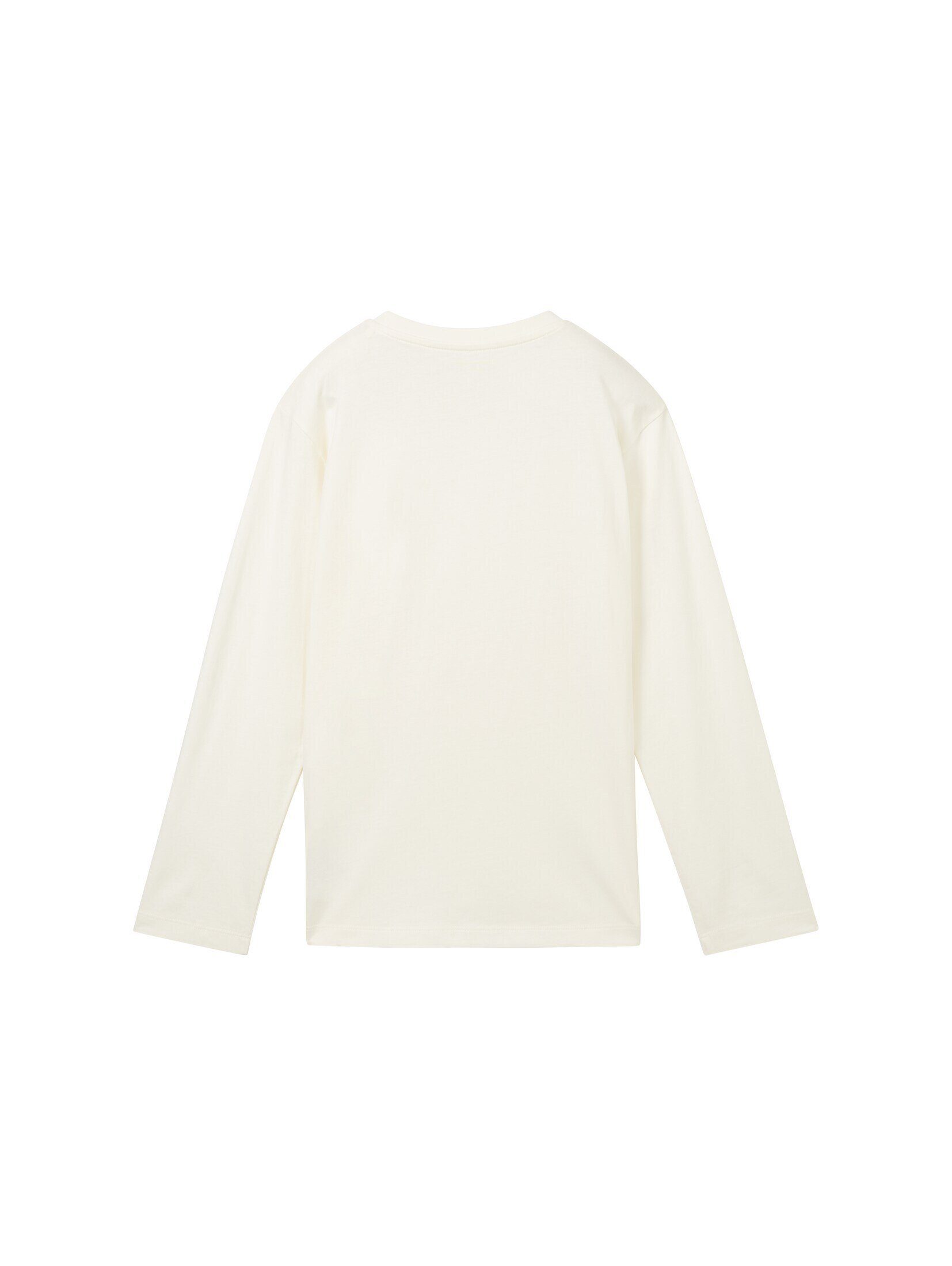 TOM TAILOR T-Shirt Langarmshirt mit Textprint White Wool