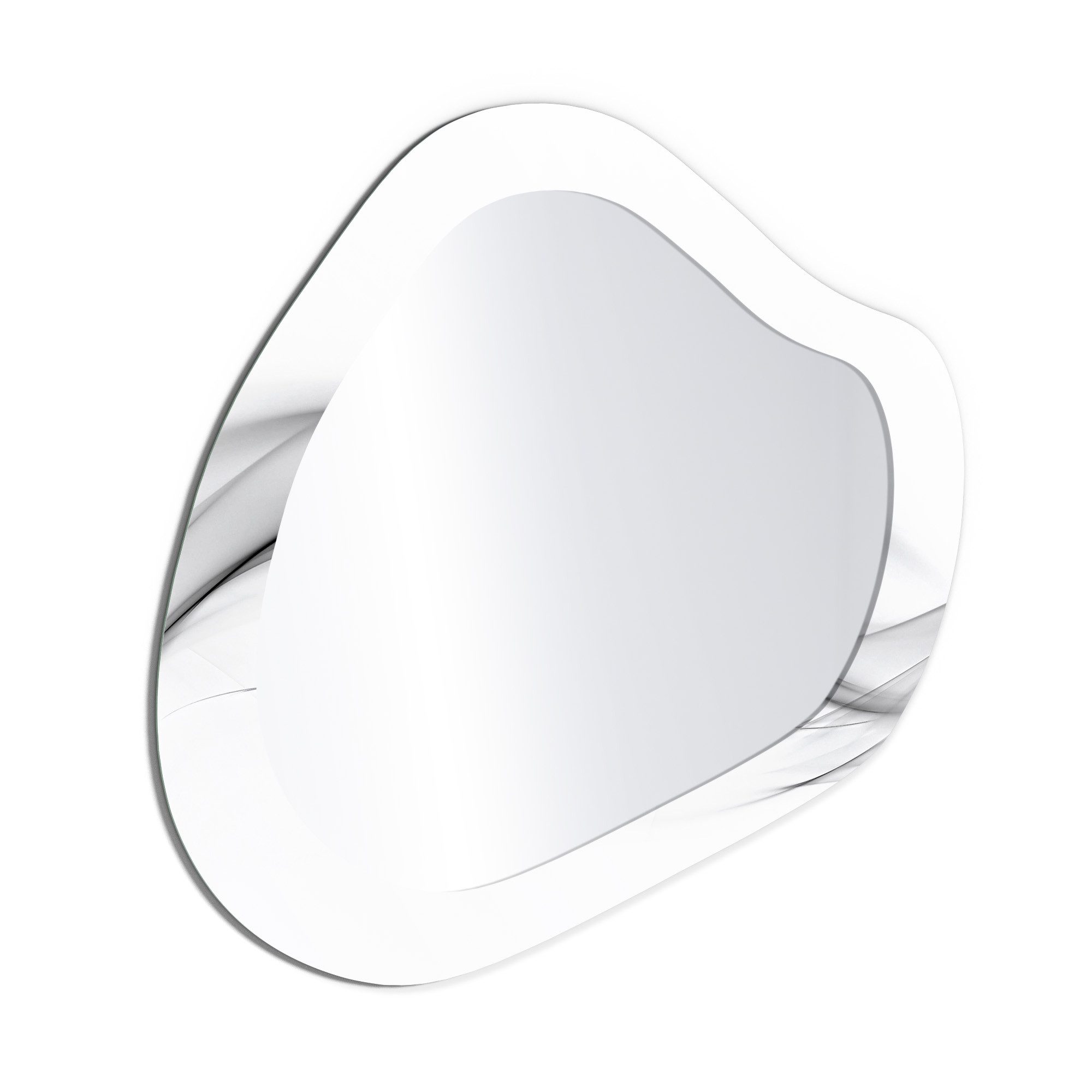 DEQORI Wandspiegel 'Rauchige Nebelschwaden', Spiegel organisch geformt selbstklebend Wand Wohnzimmer Flur groß XXL