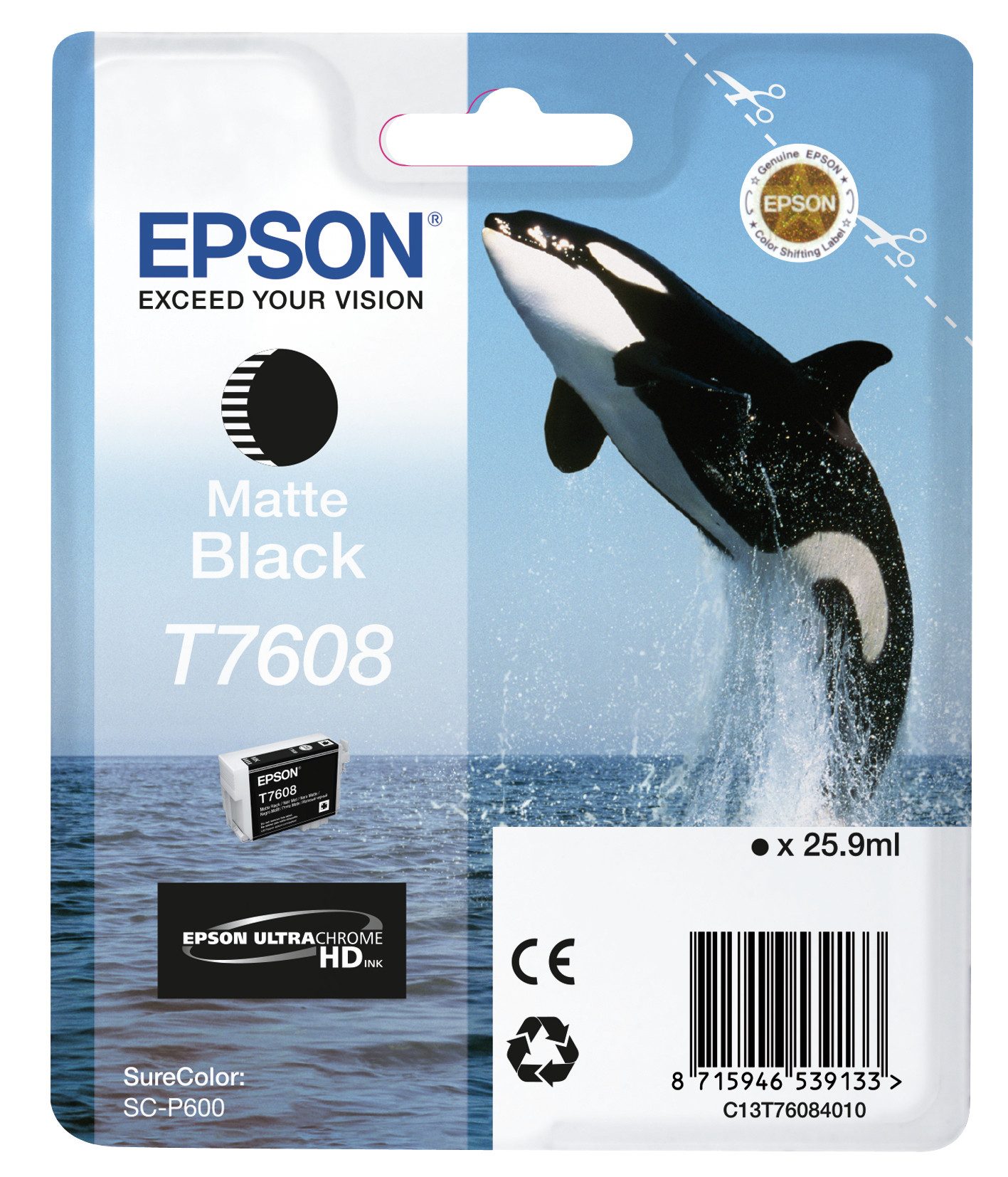 Epson Tintenpatrone T7608 matt Schwarz (26 ml) Tintenpatrone