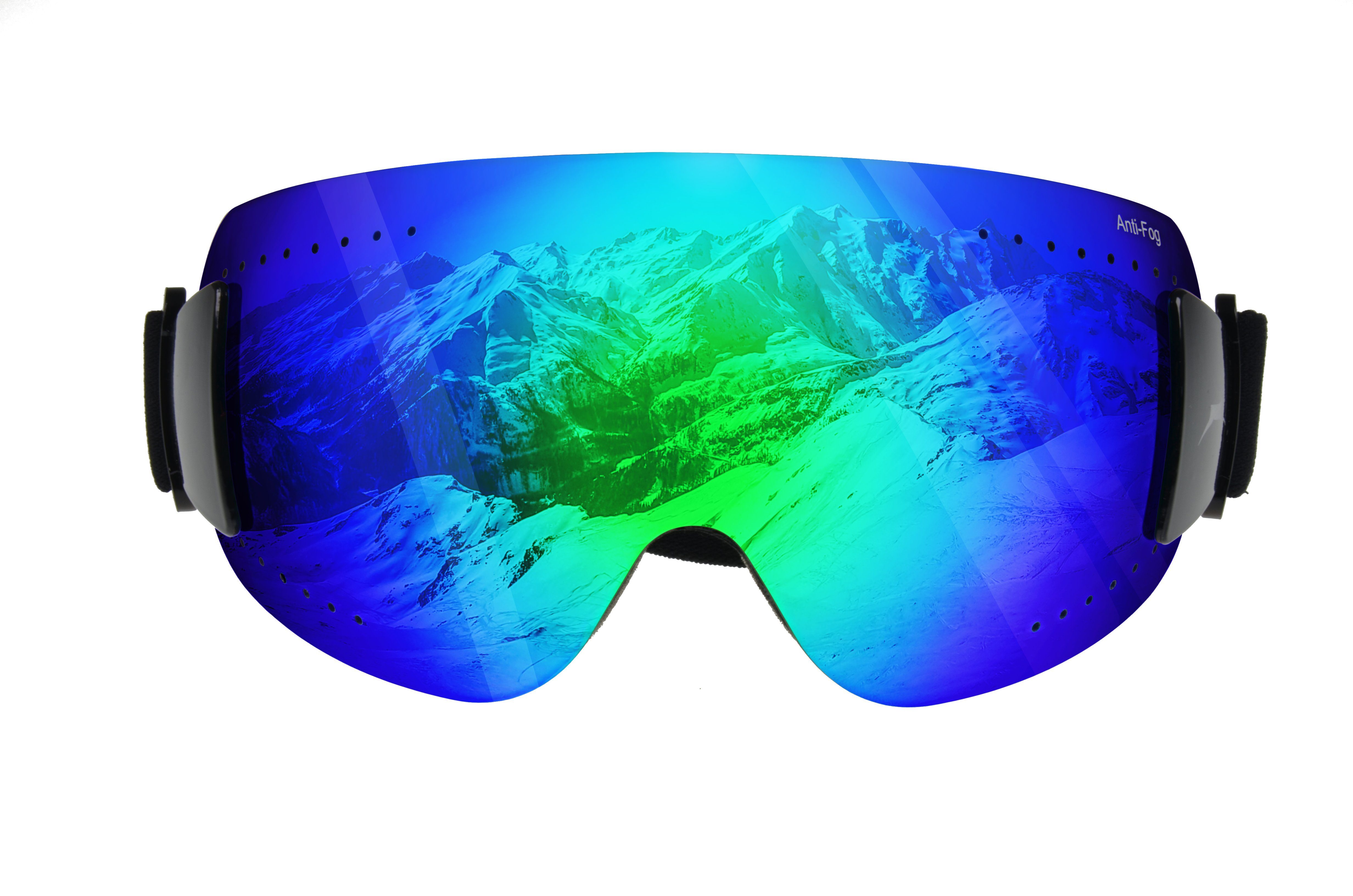 Gamswild Herren blau, Snowboardbrille ANTIFOG Fahrradbrille Skibrille WS9140 orange, Unisex, Damen Gletscherbrille Skibrille Sonnenbrille