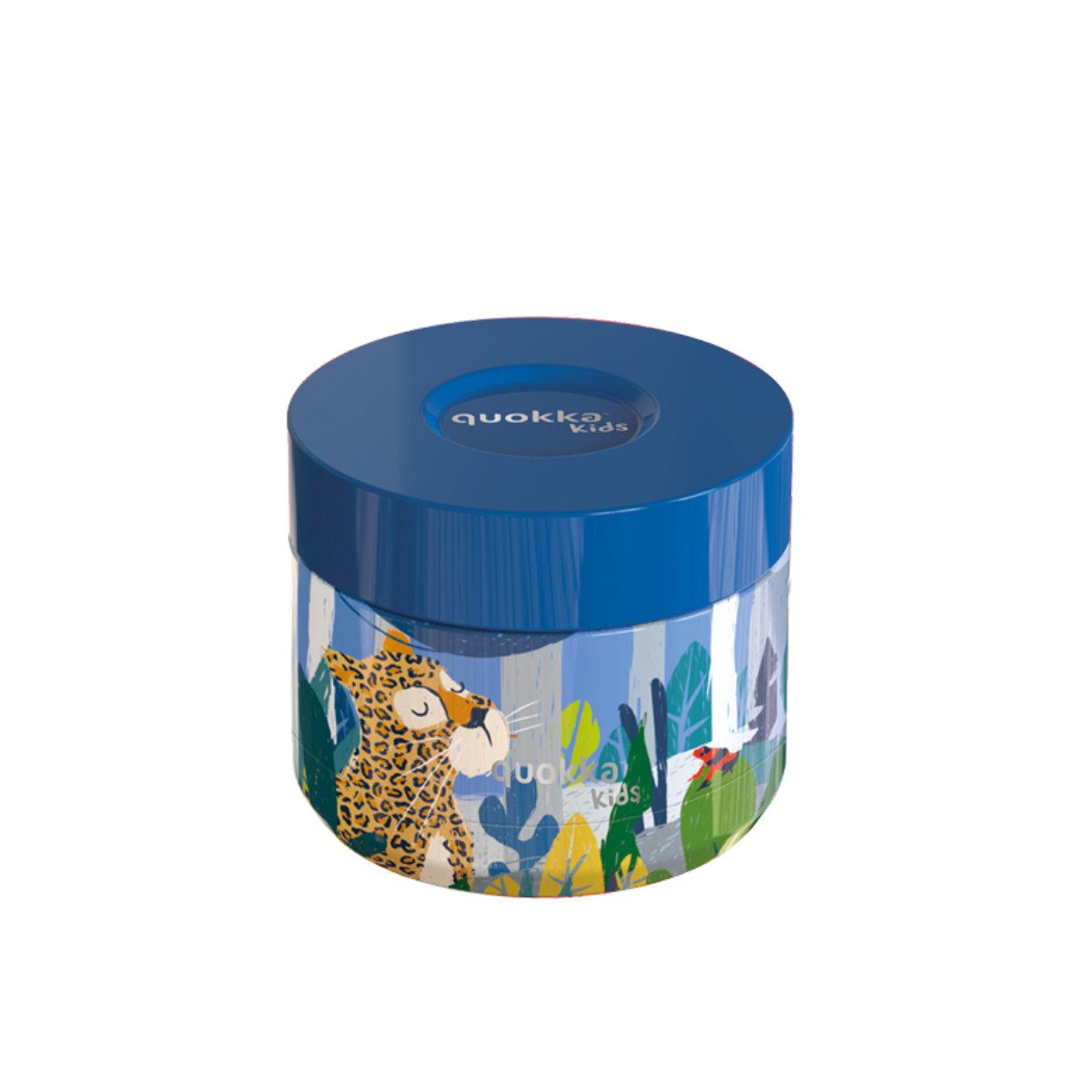 Quokka Frischhaltedose Jungle Kids Kinder Dose 360 ml für Mahlzeiten Snacks und Portionen, Edelstahl, (Set, 1x Deckel, 1x Dose)