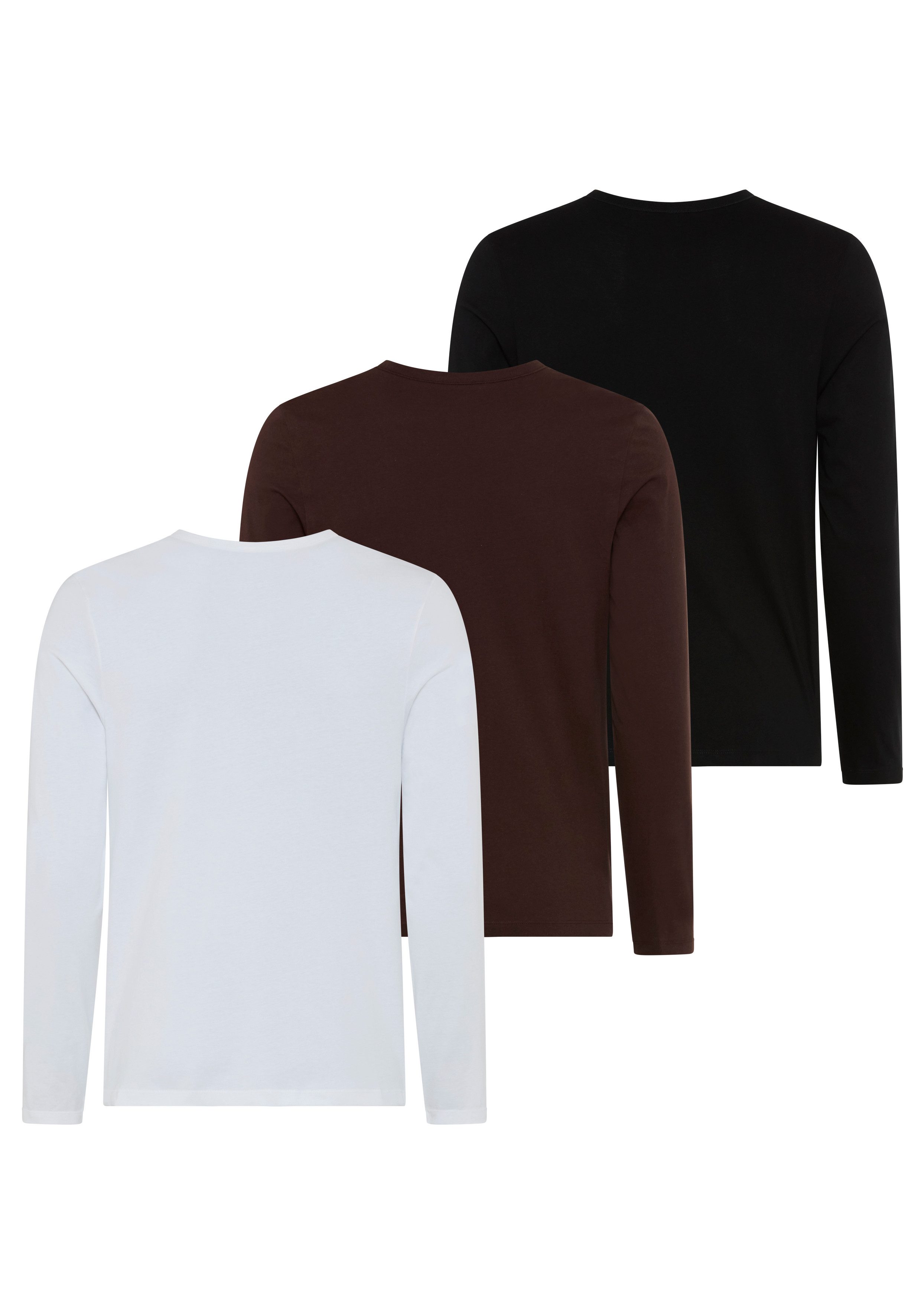 BOSS Langarmshirt longsleeve-Shirt R-Neck Classic COTTON 3pcs/pack (3-tlg) mit BOSS Logo-Schriftzug