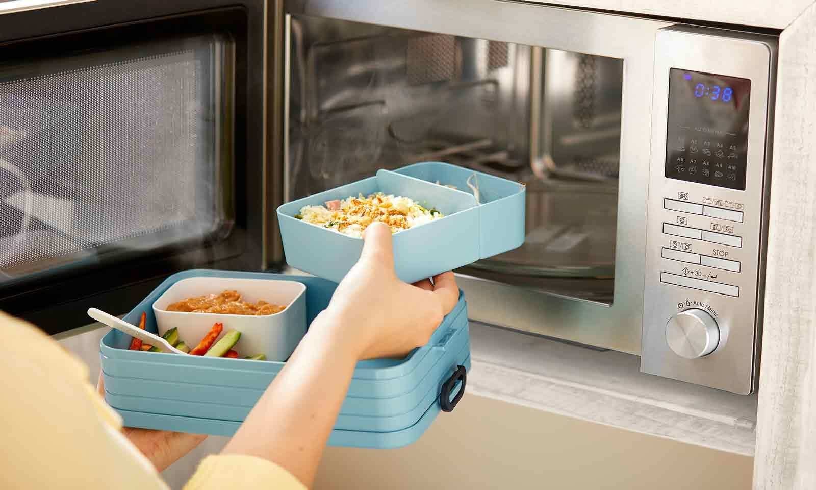 Spülmaschinengeeignet Large, Bento Lunchpot Ellipse + Lunchbox + Lunchbox (2-tlg), Kunststoff, Nordic Mepal Blue TAB