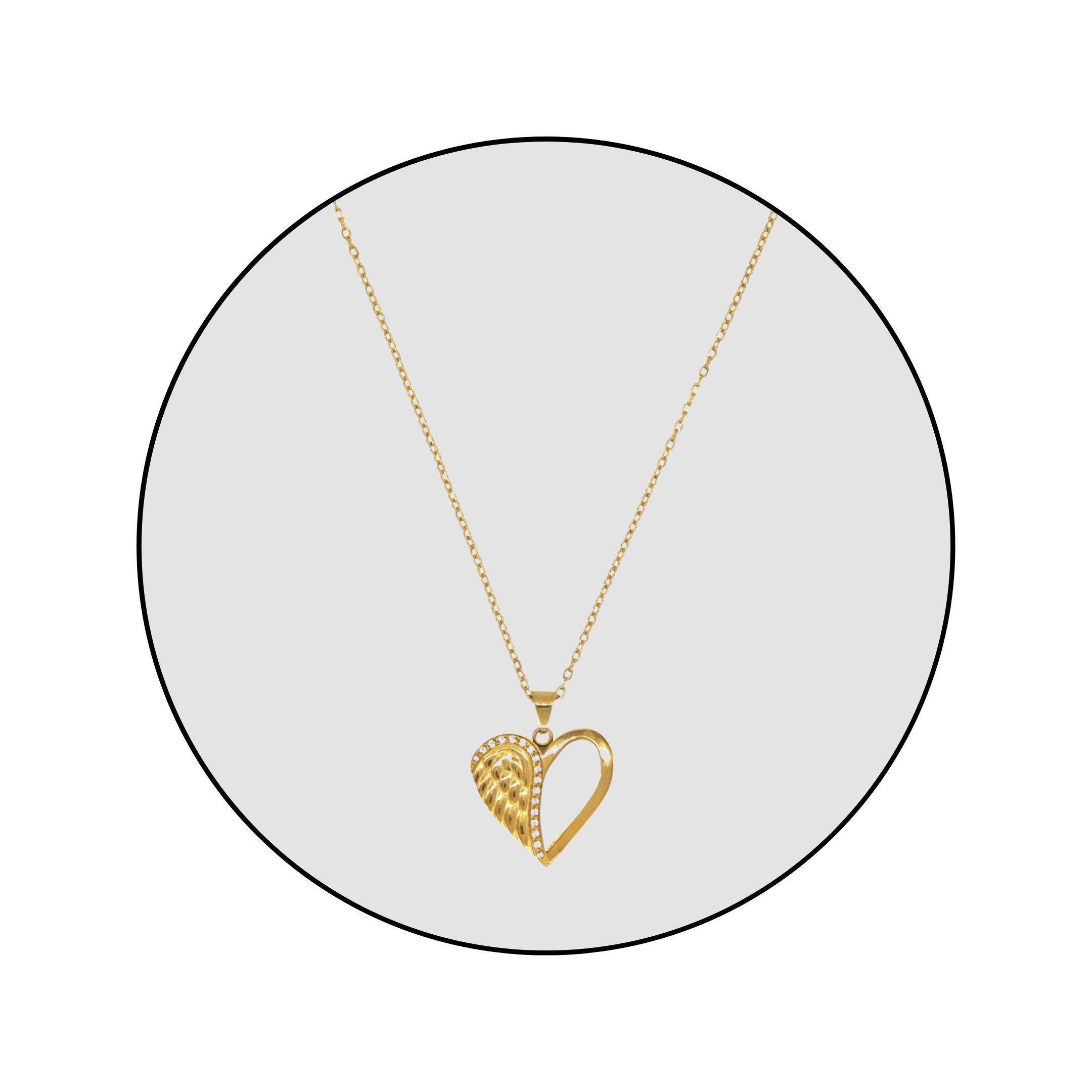 GOLDKLEIN Edelstahlkette Edelstahl Schmuck Engel Herz günstig online kaufen
