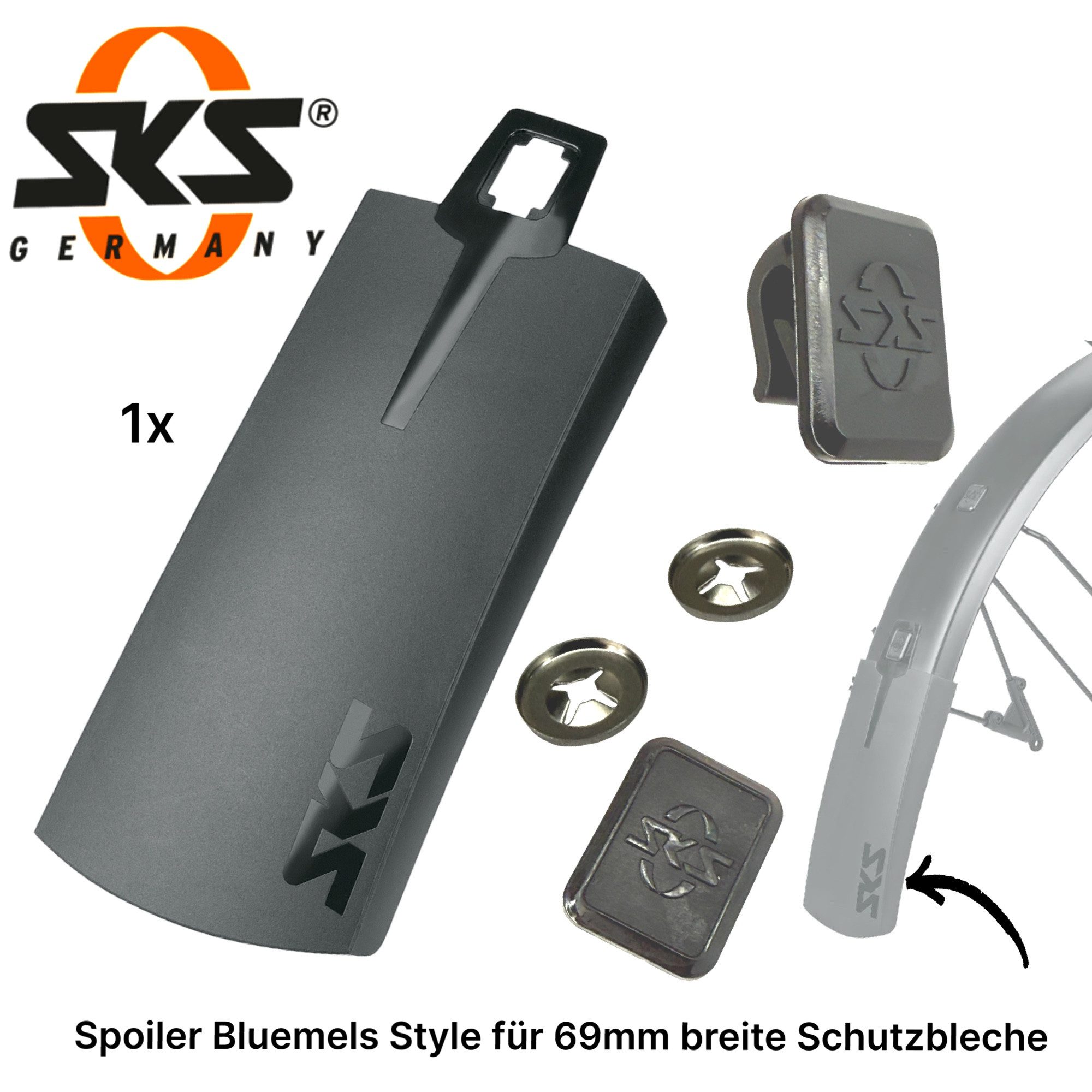 SKS Fahrrad-Montageständer SKS Spoiler Bluemels Style Fahrrad Schutzblech XXL Verlängerung
