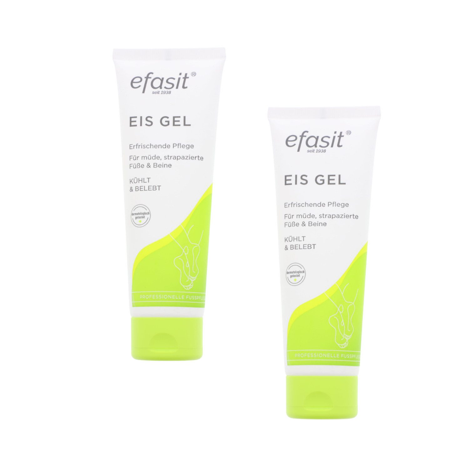 efasit Fußcreme 2 x efasit Eisgel je 75 ml Strapazierte Beine & Füße Kühl & Belebt