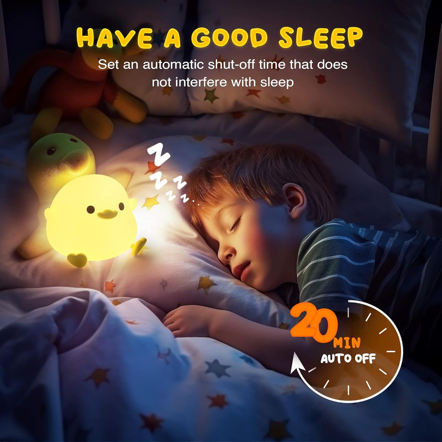 FELIXLEO LED Nachtlicht LED Nachtlicht Kinder DoDo Duck Silikon Stilllicht Baby – Bild 4 von 5
