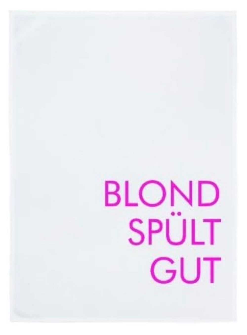 17;30 Hamburg Geschirrtuch Geschirrtuch weiß BLOND SPÜLT GUT neon pink 70x50cm 100% Baumwolle, aus 100% Baumwolle