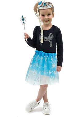 Toi-Toys Kostüm Eisprinzessin Verkleidungsset, mit Tutu, Tiara, Zopf & Stab