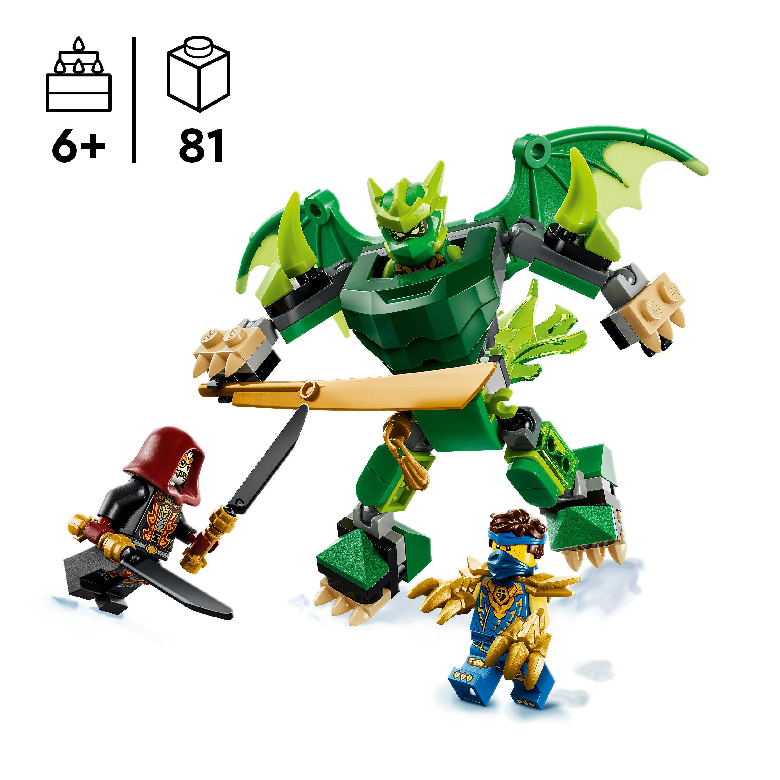 LEGO® Lloyds Drachen-Mech Battle Set (71862), LEGO Ninjago Konstruktionsspielsteine, (81 St), Made in Europe