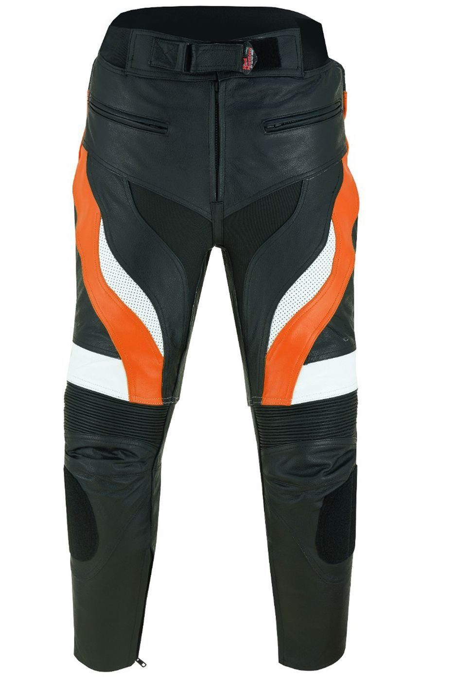 German Wear Motorradhose Lederhose Orange GW409T Motorradhose Biker