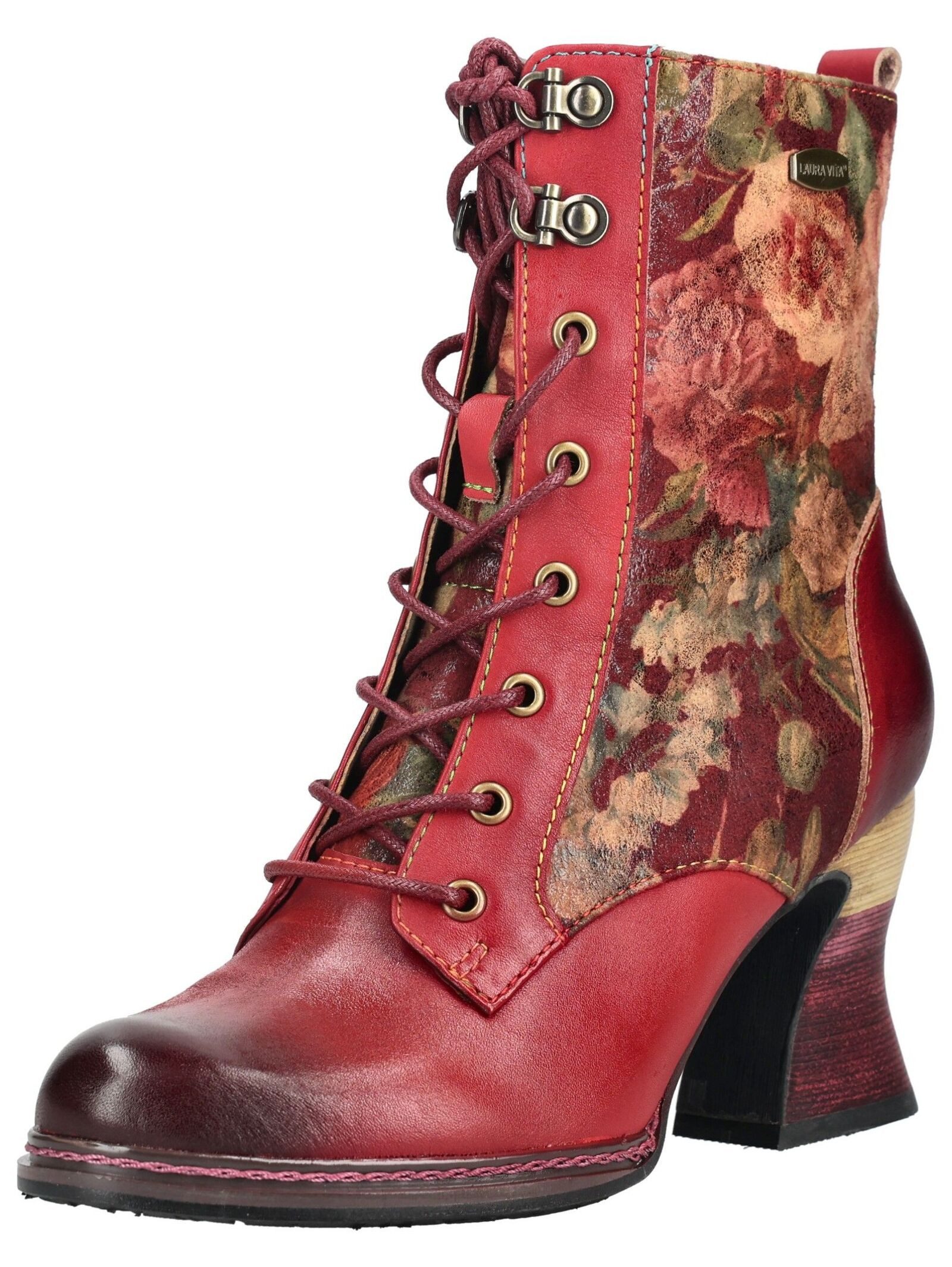 LAURA VITA Stiefelette Leder/Textil . High-Heel-Stiefelette