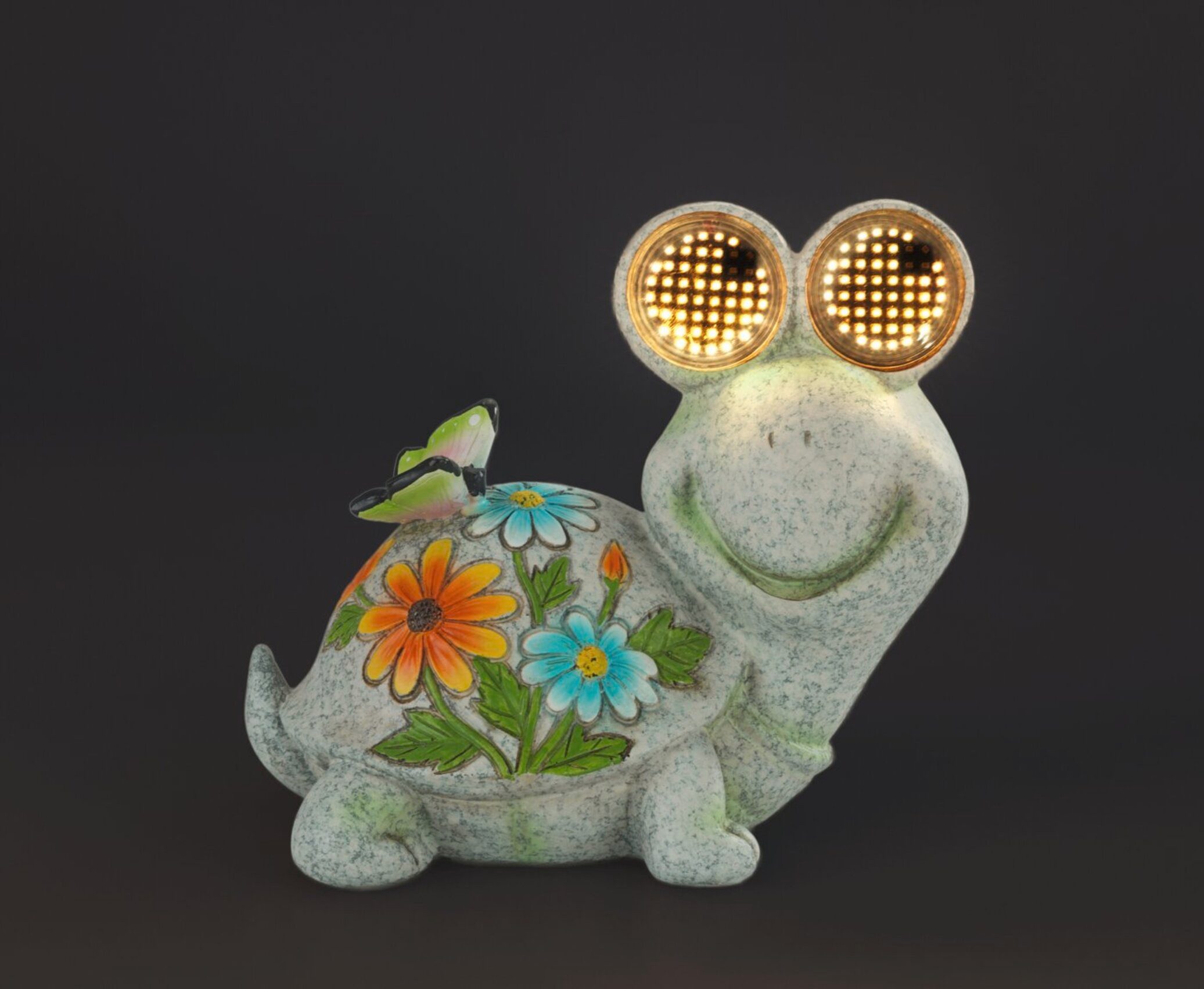 Maximex LED Dekofigur Modell Blinky Eyes Schildkröte, Ein-/Ausschalter, LED fest integriert, Warmweiß, solarbetriebene Gartenfigur mit leuchtenden Augen, für Garten & Balkon