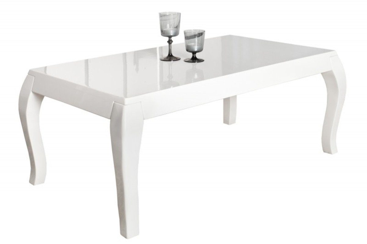 Casa Padrino Beistelltisch Beistelltisch Weiss - Hochglanz (110x45x60cm) Couchtisch Tisch