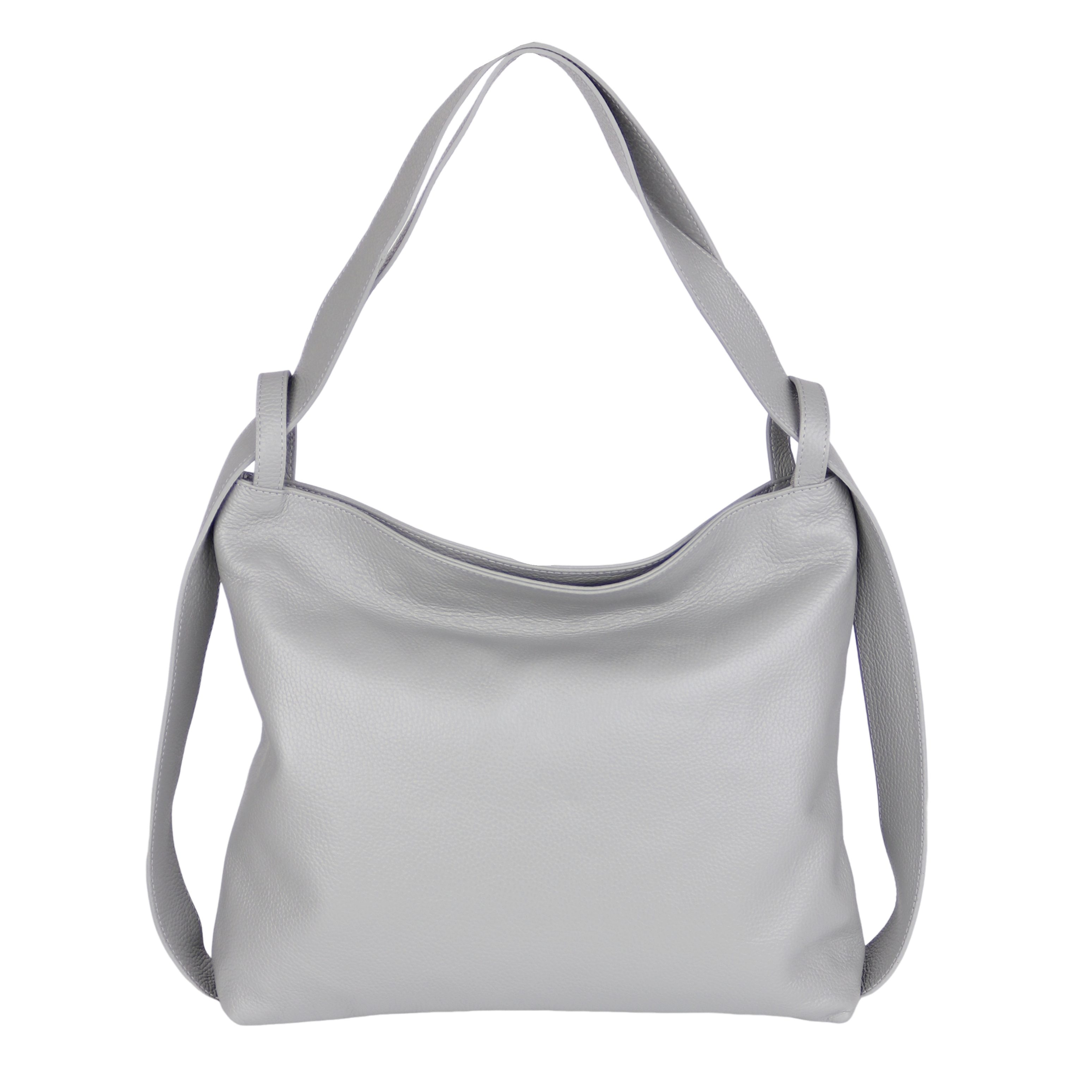 MIRROSI Beuteltasche aus Echtleder, Made in Italy, Shopper Tasche auch als Rucksack 2 in 1, Tragetasche (47x37x9cm) mit viel Stauraum
