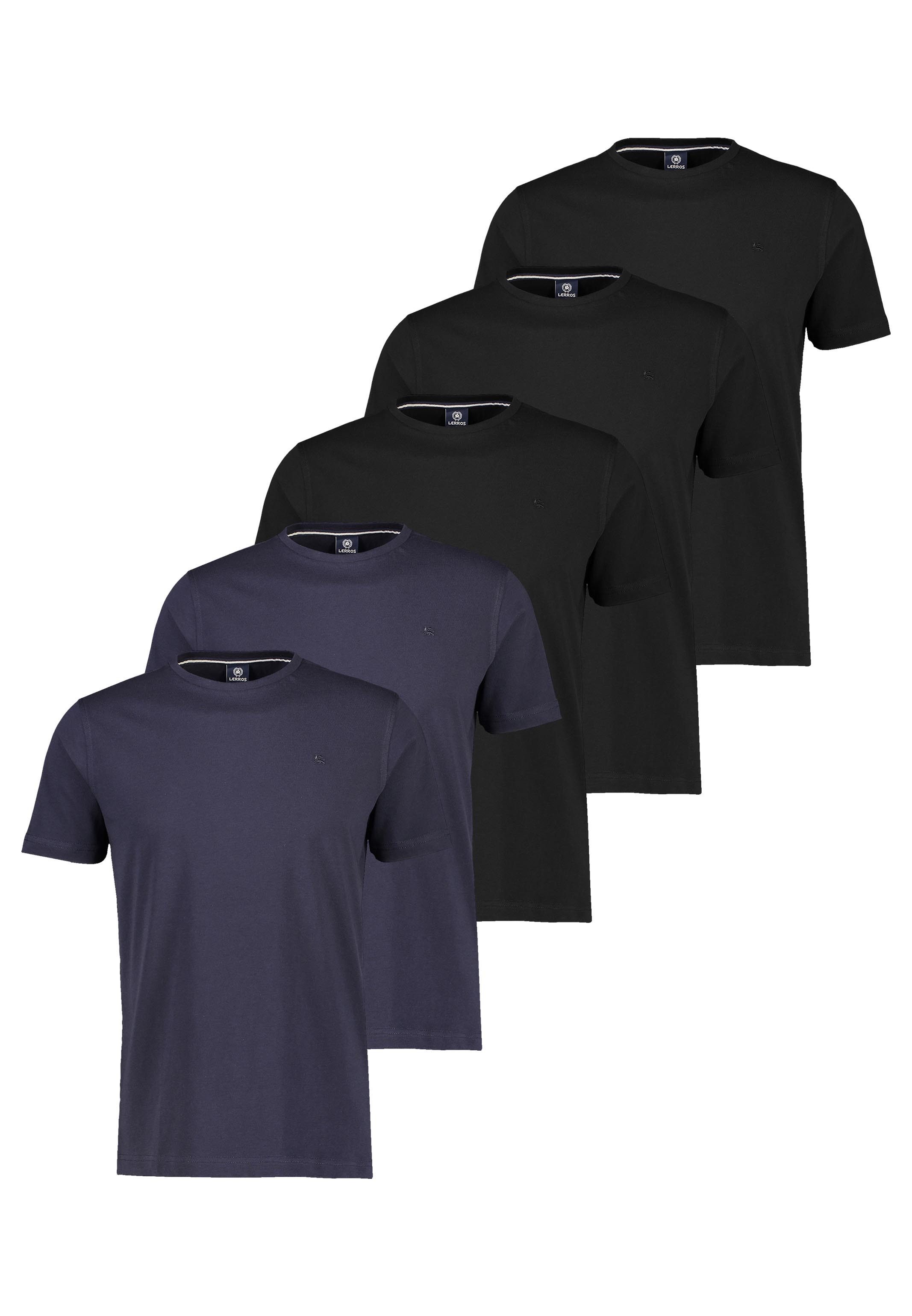 LERROS T-Shirt 5er Pack Basic (Spar-Set, 5-tlg) T-Shirt - Baumwolle - Atmungsaktiv - Angenehmes weiches Material