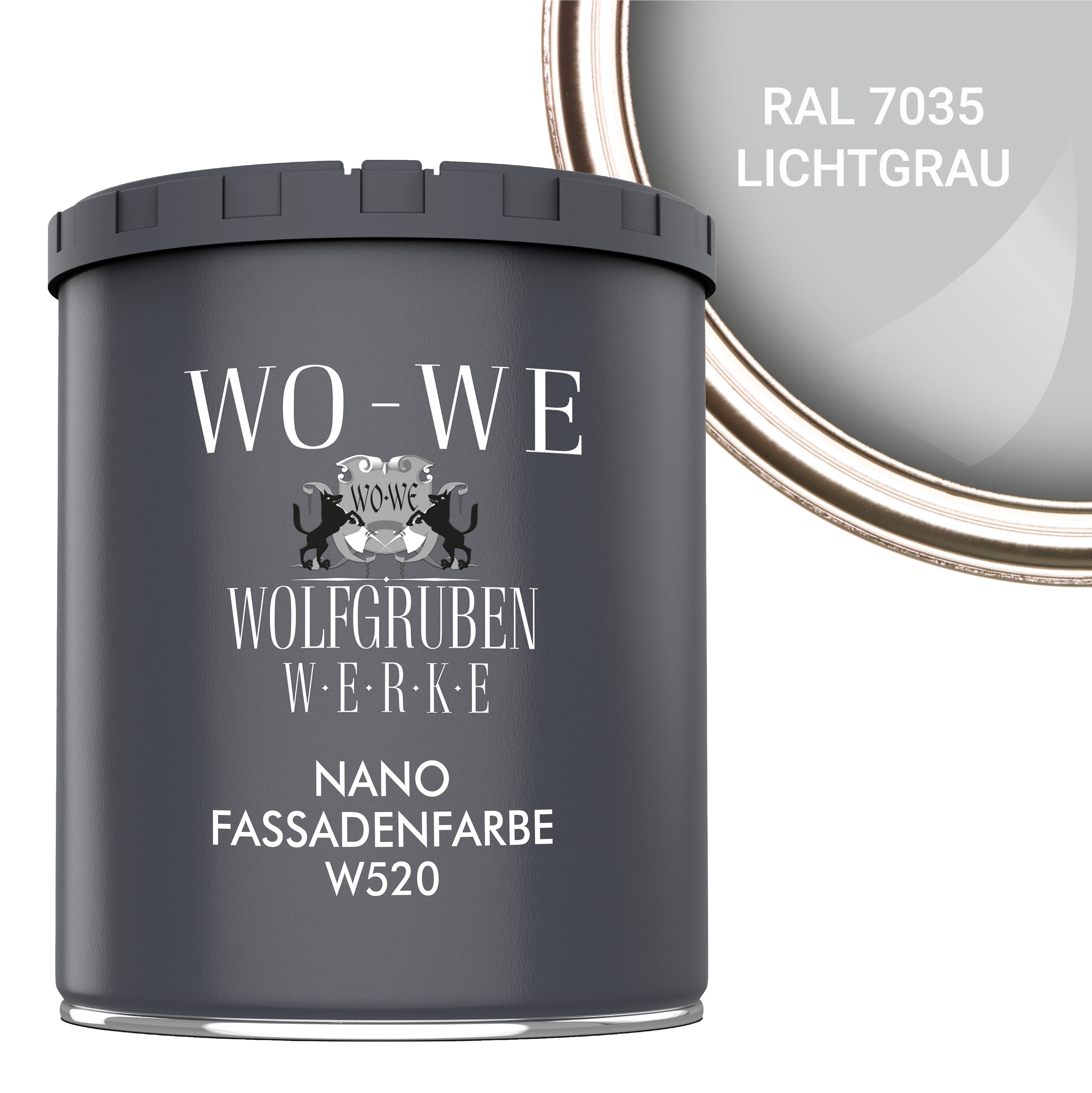 WO-WE Fassadenfarbe Nano Fassadenfarbe Außen Mauerfarbe Aussenfarbe W520, 0,75-20L, Hausfassaden