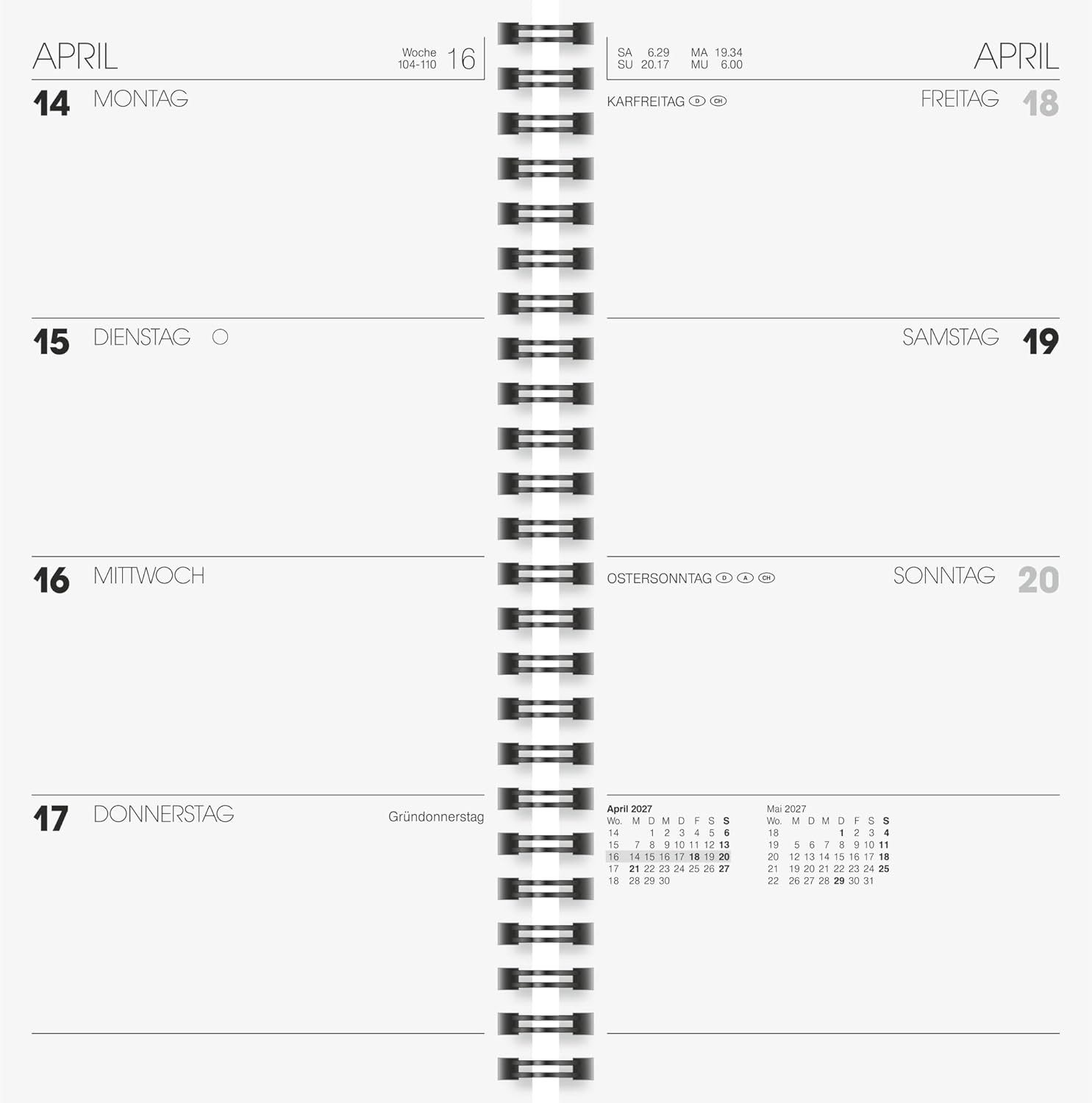 BRUNNEN Ringbuchkalender BRUNNEN Vormerkbuch Mod. 780 2027, 100×207 mm, Karton, rot