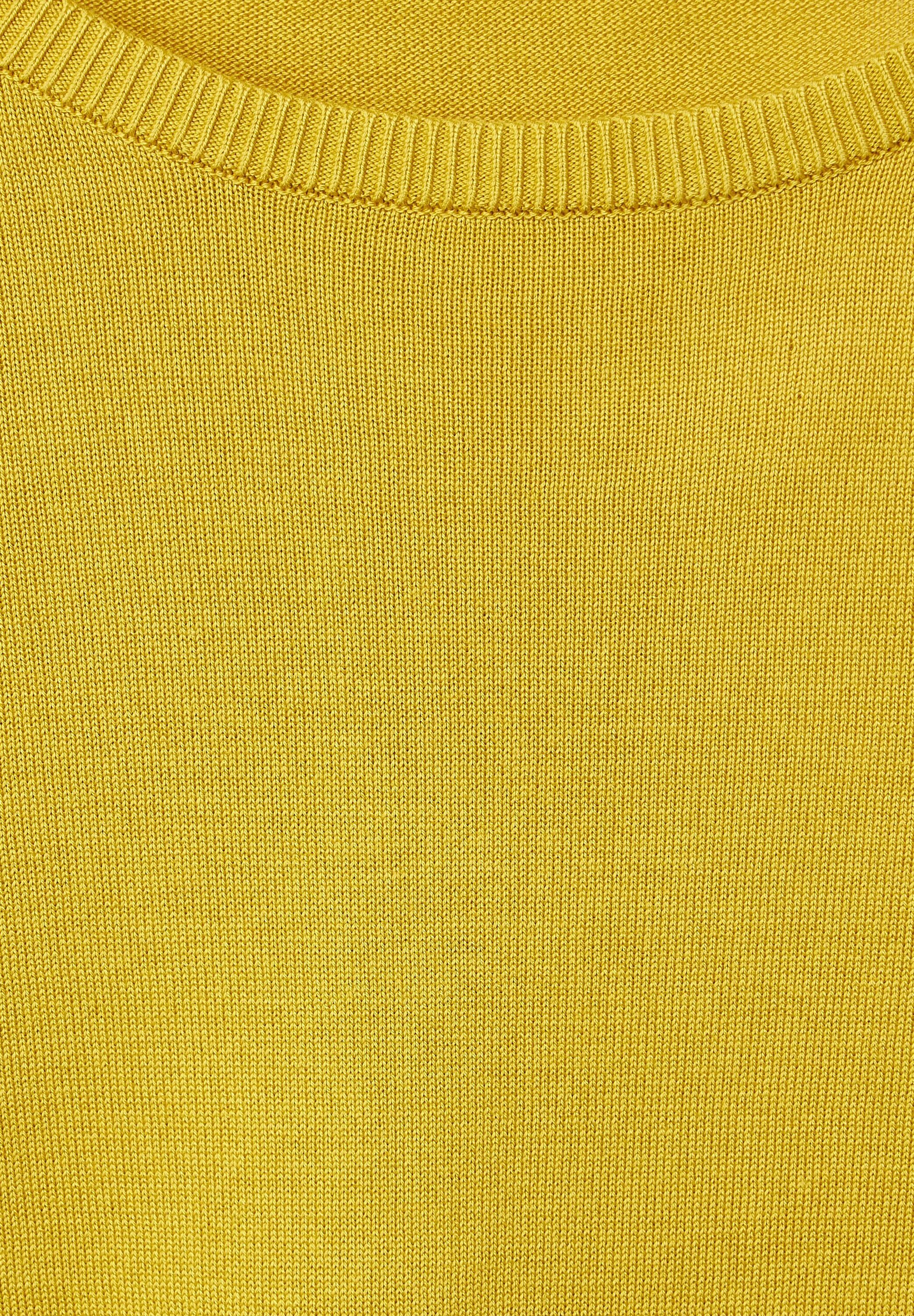 Unifarbe golden Cecil yellow in Rundhalspullover