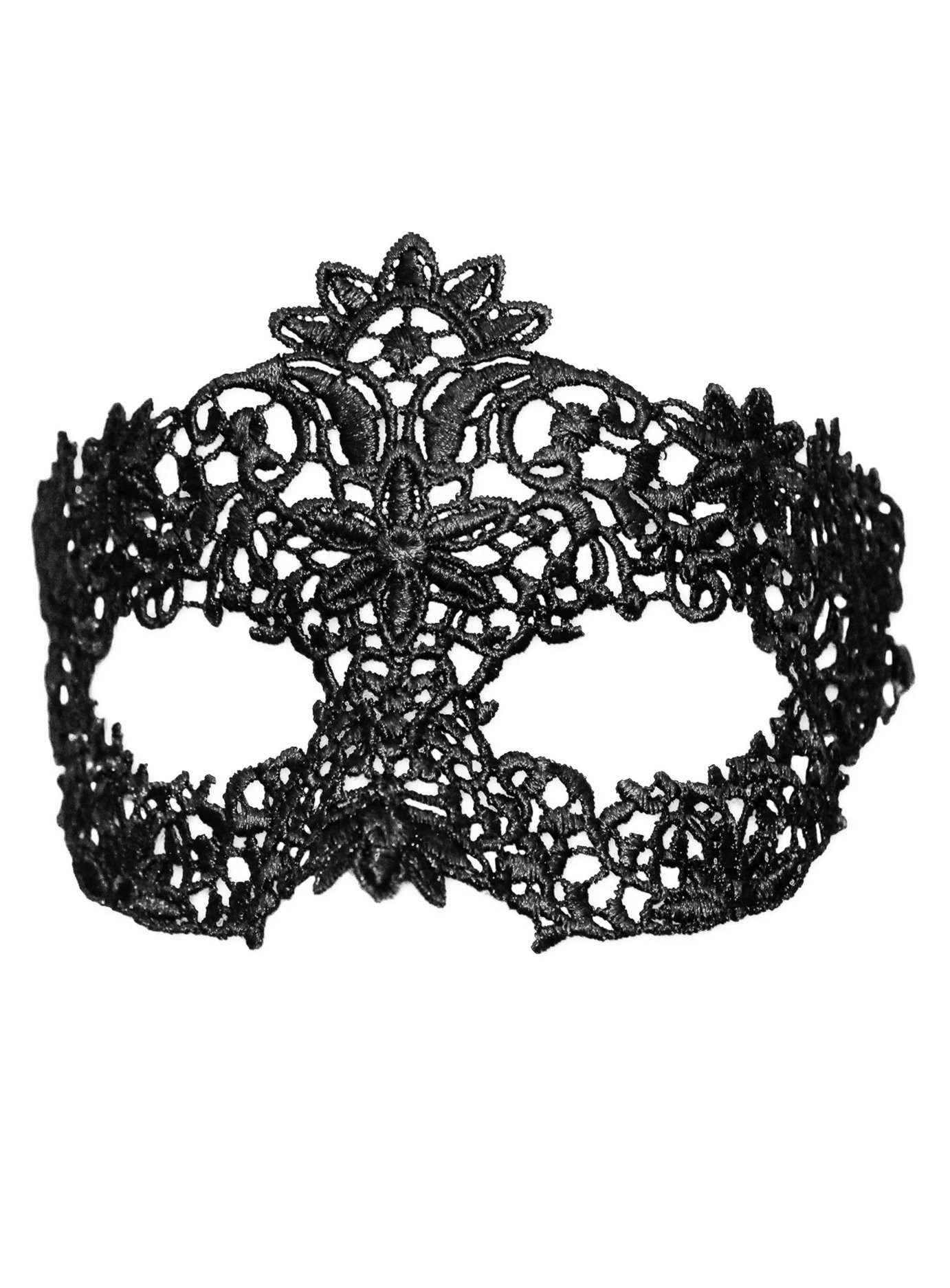 Metamorph Verkleidungsmaske Schwarze Spitzenmaske floral - Maske für Fasching, Filigrane Augenmaske aus Stoff