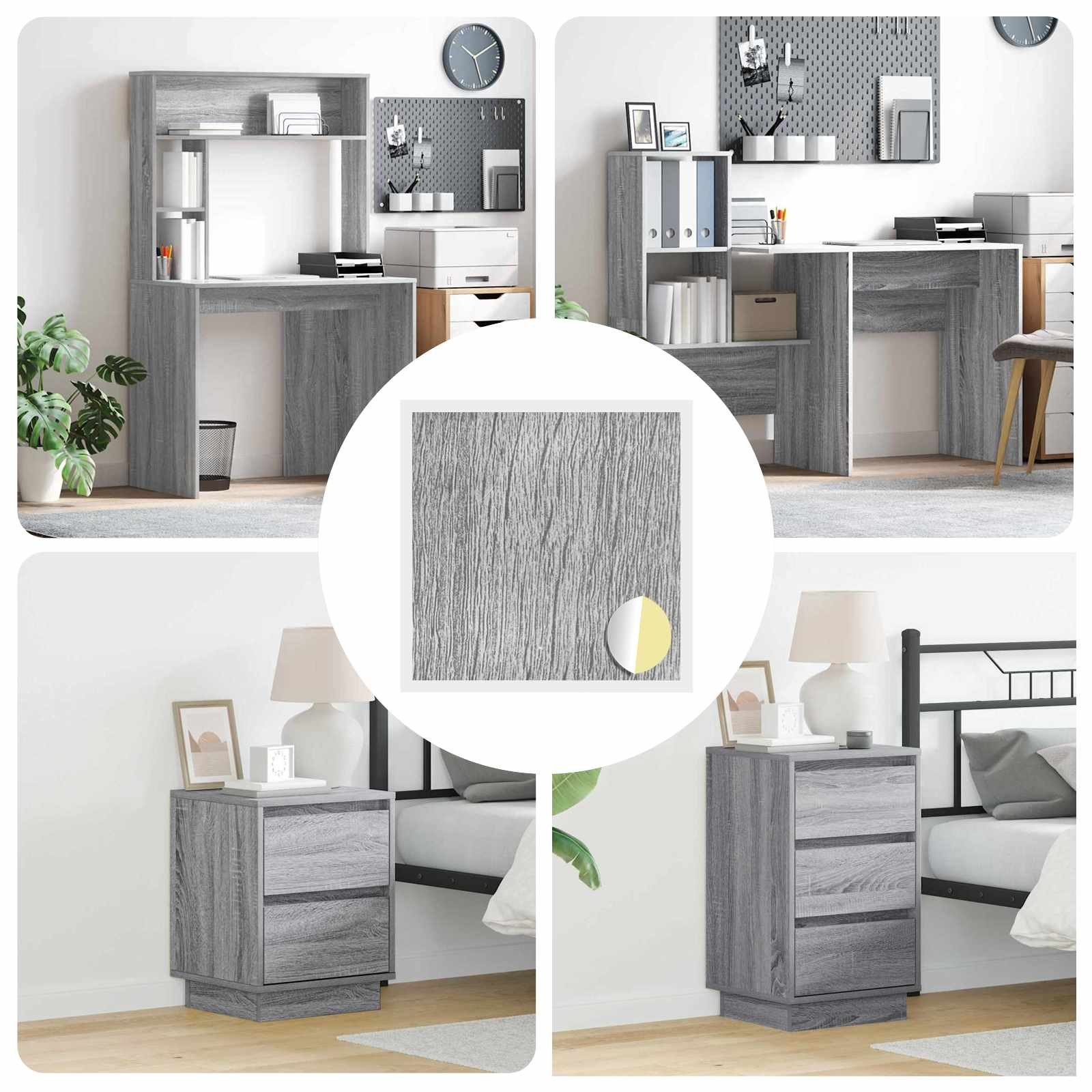 vidaXL Abdeckkappe, Selbstklebende Schraubenabdeckung 12 pcs Graues Sonoma