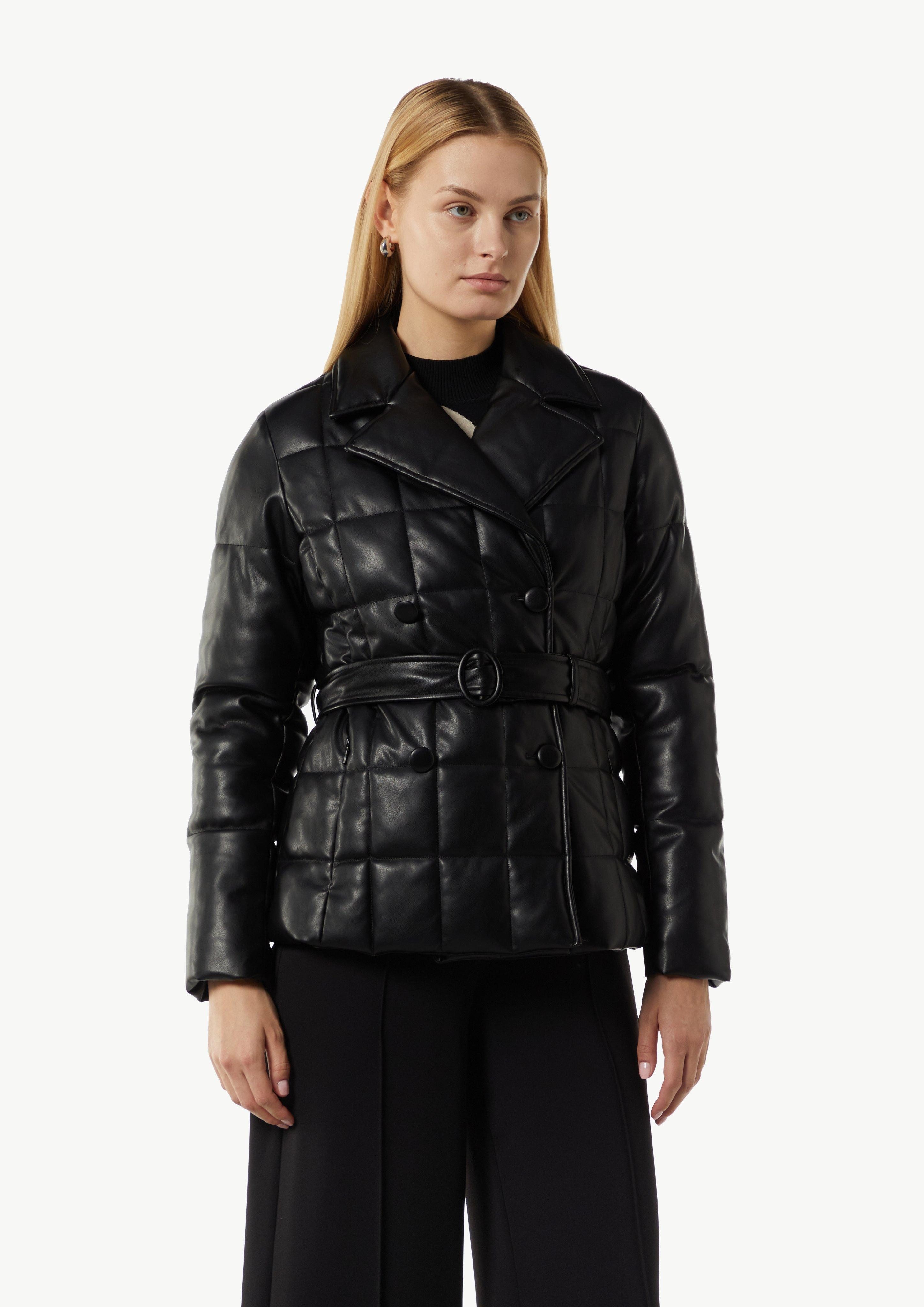 comma Kurzjacke Steppjacke aus Lederimitat günstig online kaufen