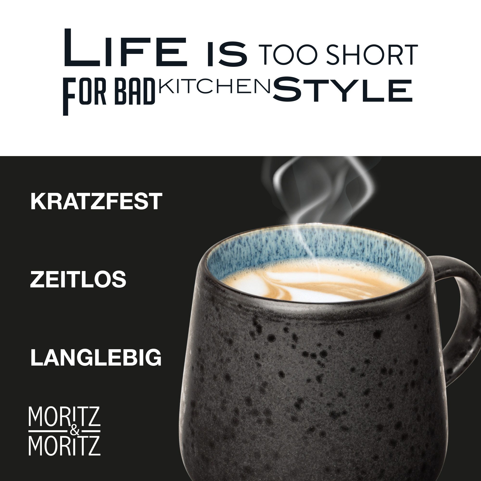 Moritz & Moritz Tasse SOLID Tassen bunt 4 tlg., 4-tlg., Steinzeug, für 4 Personen - spülmaschinen- und mikrowellengeeignet