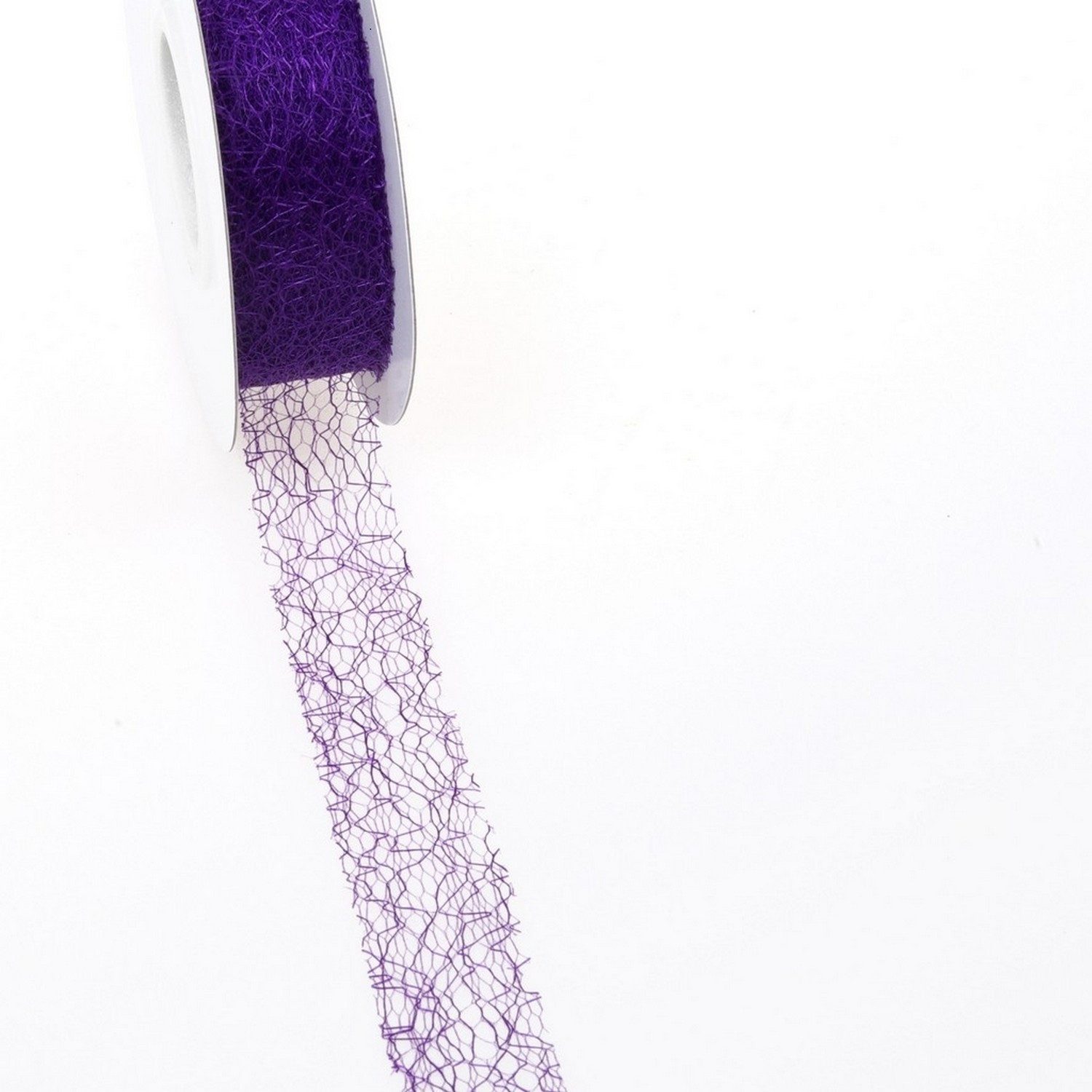 Deko AS Tischläufer Spiderweb Dekoband - 3cm lila - Rolle 25m - 67 028-R 30 (1-tlg, 1 Rolle Tischläufer), Strapazierfähig