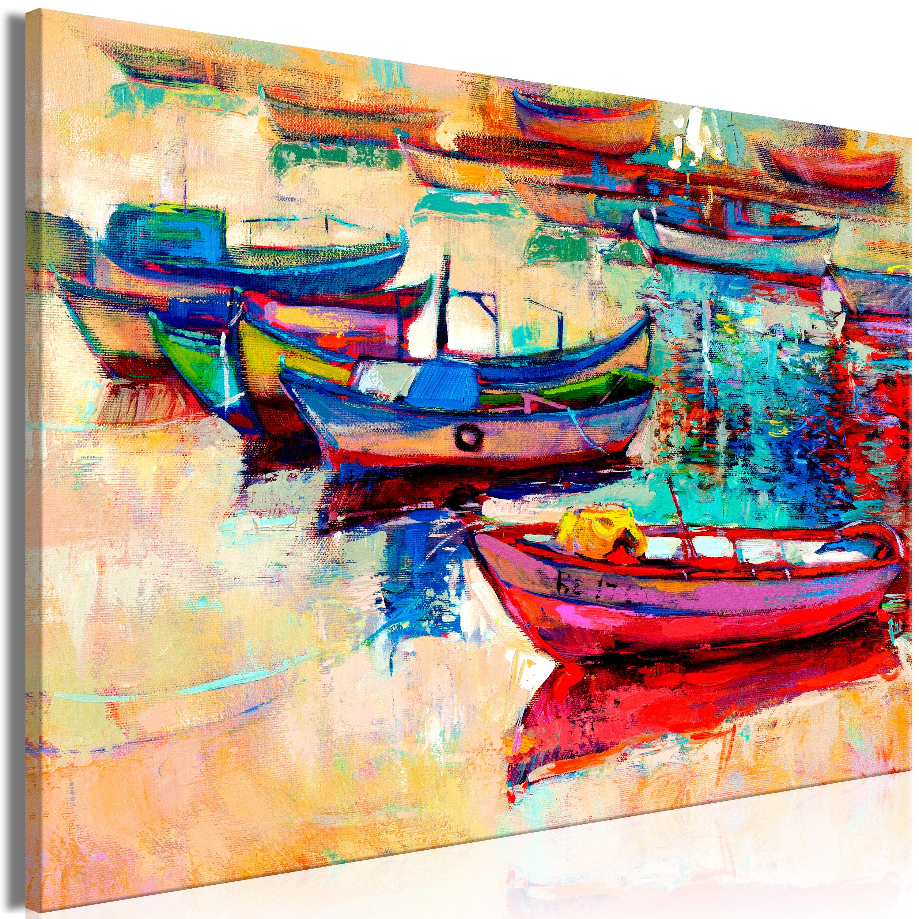 Artgeist Wandbild Boats (1 Part) Wide