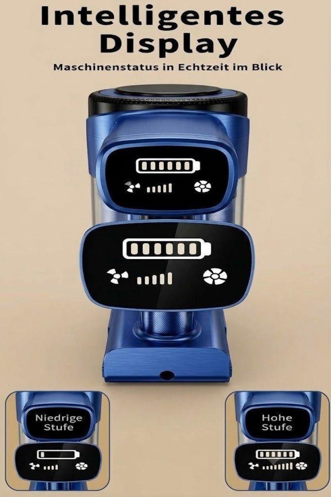 BERGER ELECTRONICS Stielstaubsauger Staubsauger Kabellos, Akku Staubsauger, Akku-Stielstaubsauger, beutellos, 70000 Pa, 60 min Laufzeit, Handstaubsauger – Bild 4 von 5