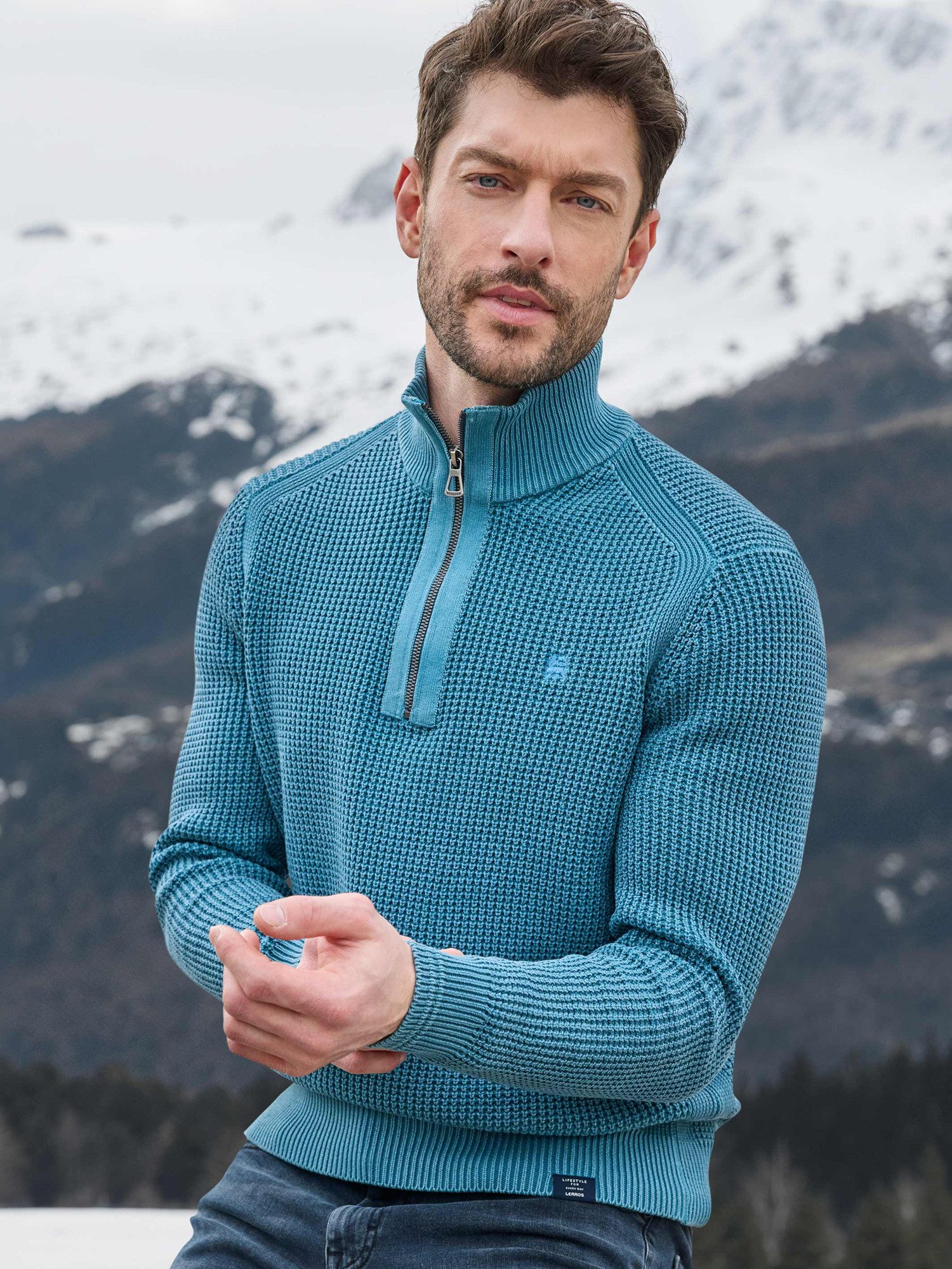 LERROS Strickpullover LERROS Herren Troyer in Strukturqualität günstig online kaufen